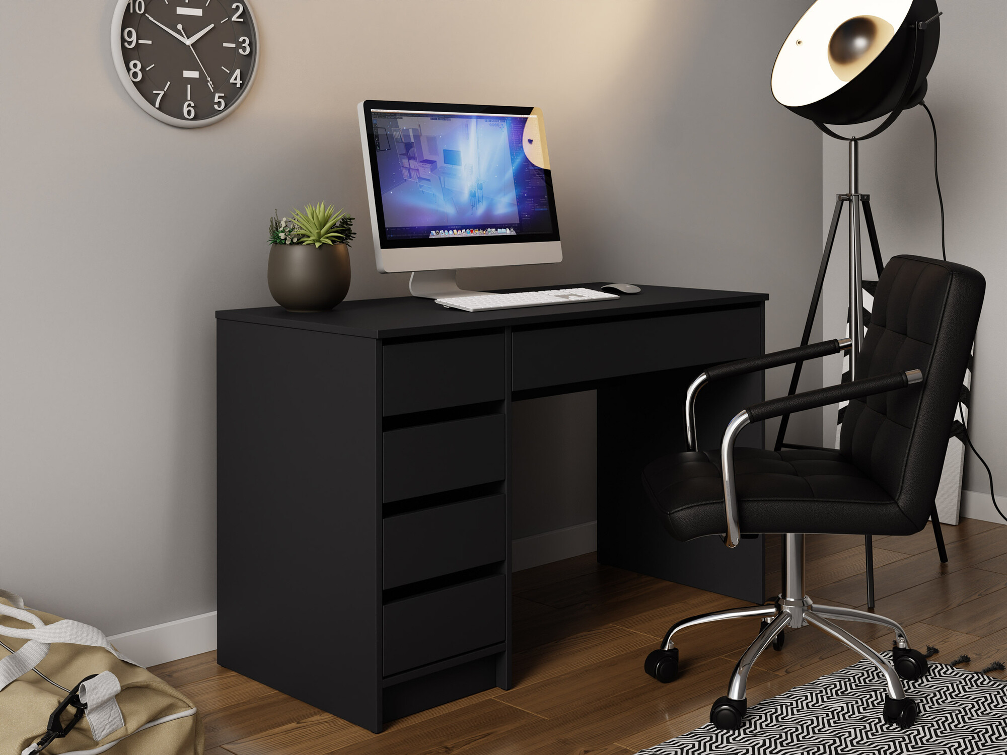 Mesa de escritório Comfivo Terros I (Preto)