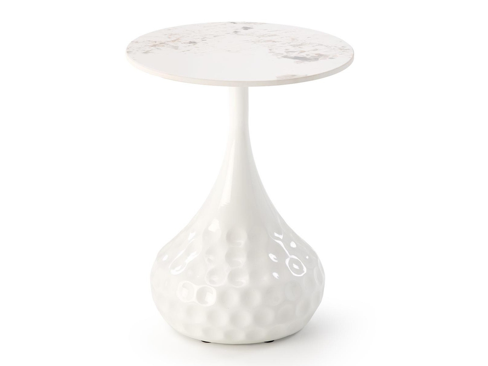 Mesa de apoio Houston 1807 (Branco + Marmore branco)