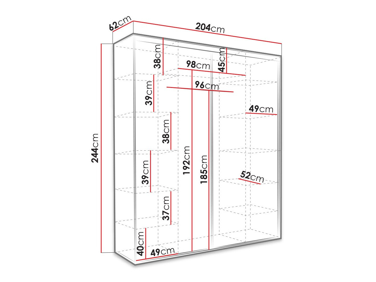 Roupeiro Murrieta 180 (Carvalho Sonoma escuro)