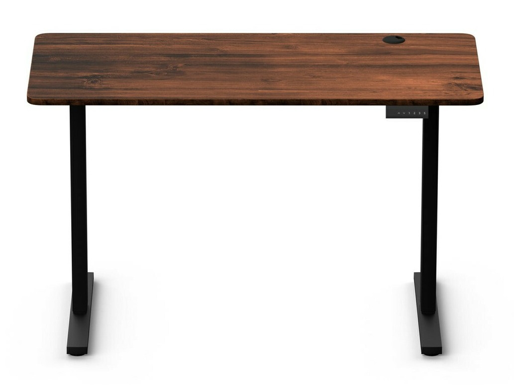 Secretária de trabalho com altura ajustável Lodi 103 (Madeira escura + Preto)