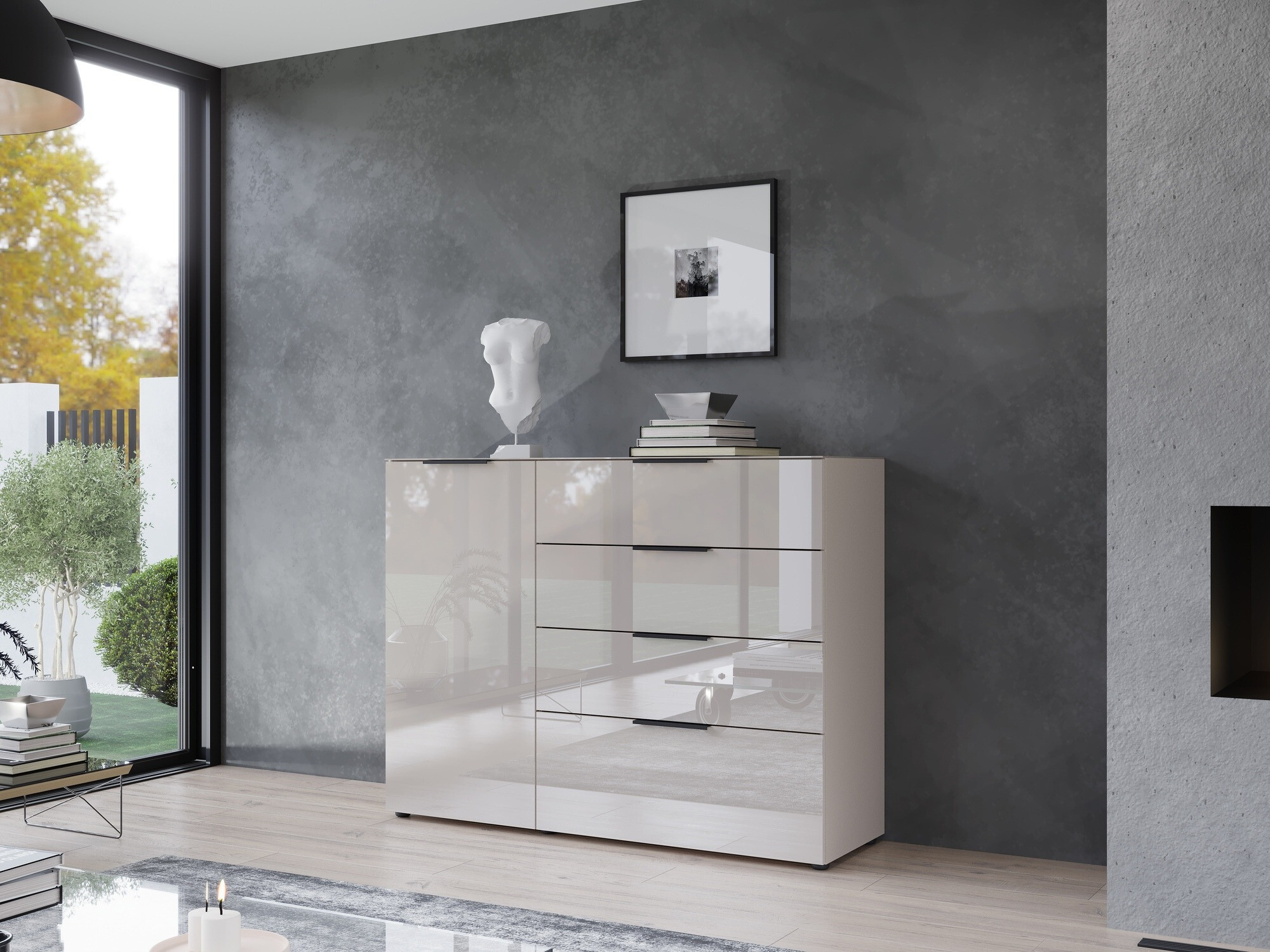 Cómoda Sacramento 300 (Creme + Creme brilhante)