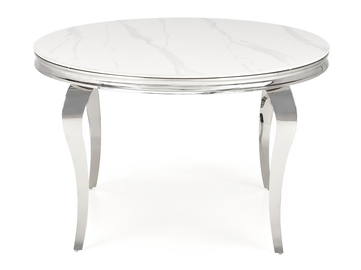 Mesa Houston 1813 (Marmore branco + Prateado)