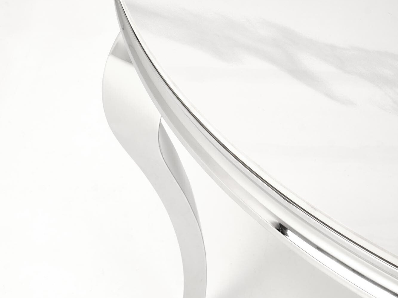 Mesa Houston 1813 (Marmore branco + Prateado)