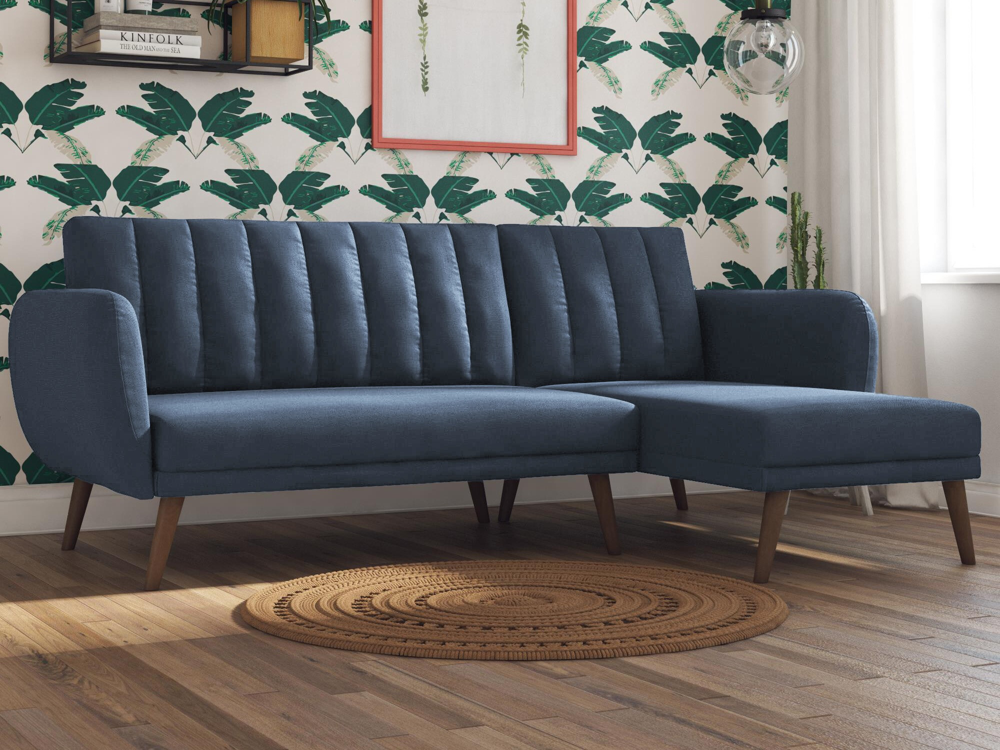 Sofá de canto Novogratz 140 (Azul escuro)