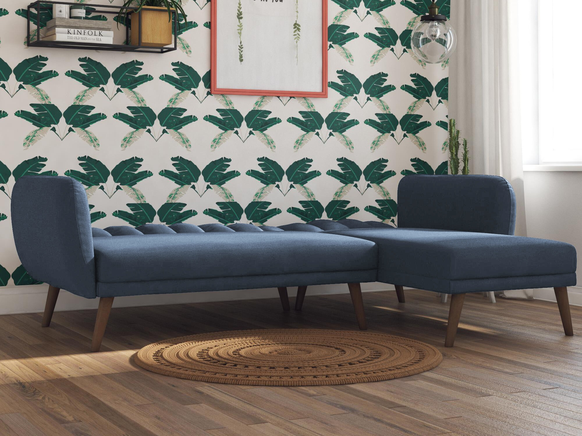 Sofá de canto Novogratz 140 (Azul escuro)