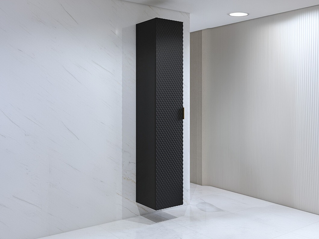 Armário montado na parede para casa de banho Liretu 105 (Preto)