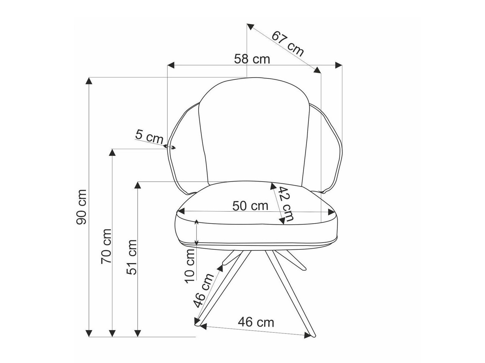 Cadeira Houston 1823 (Castanho + Bege)