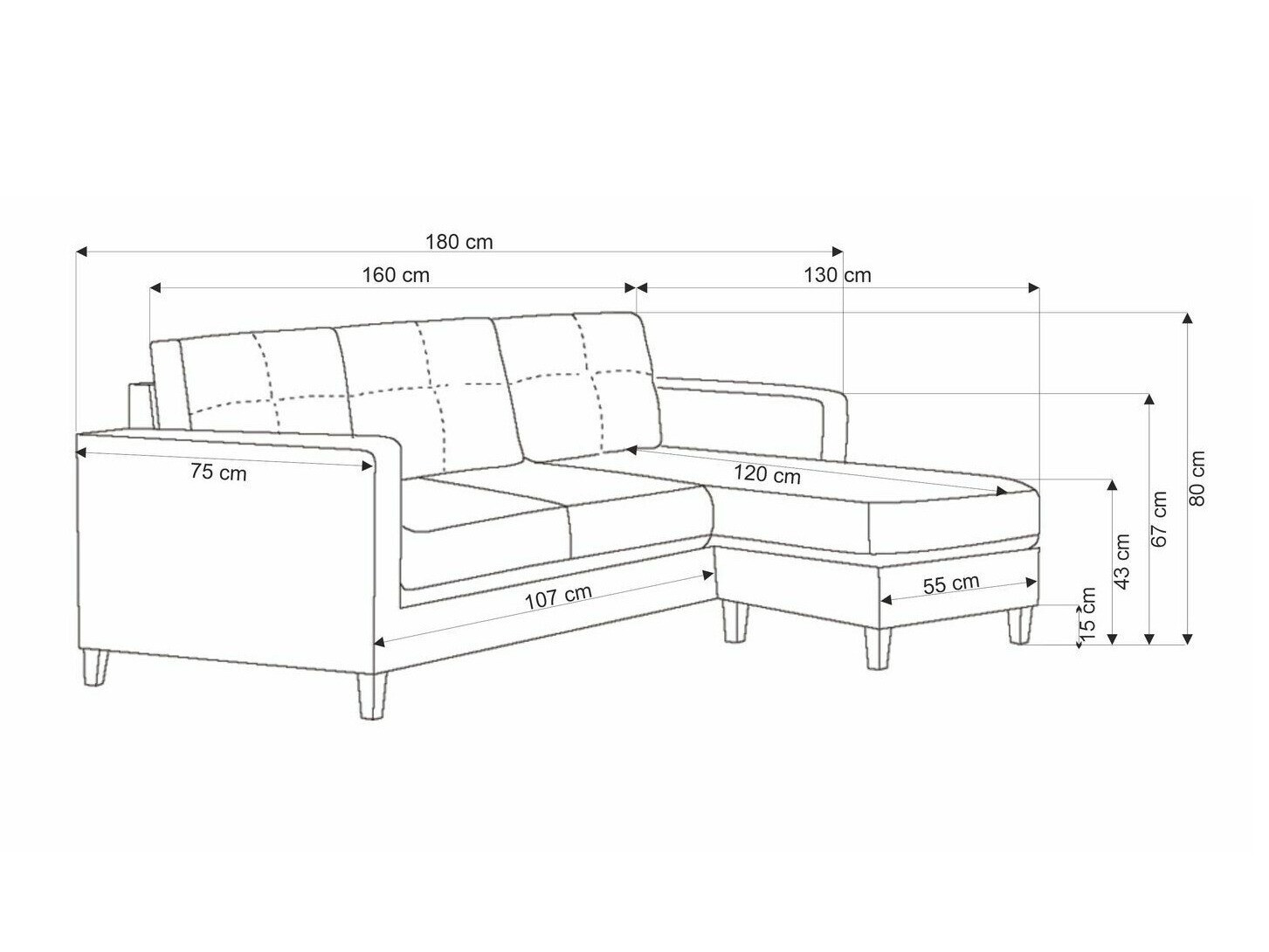 Conjunto de mobiliário com estofo Houston 1825 (Bege)
