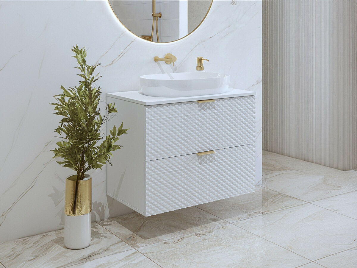 Armário suspenso para casa de banho para lavatório Liretu 107 (Branco)