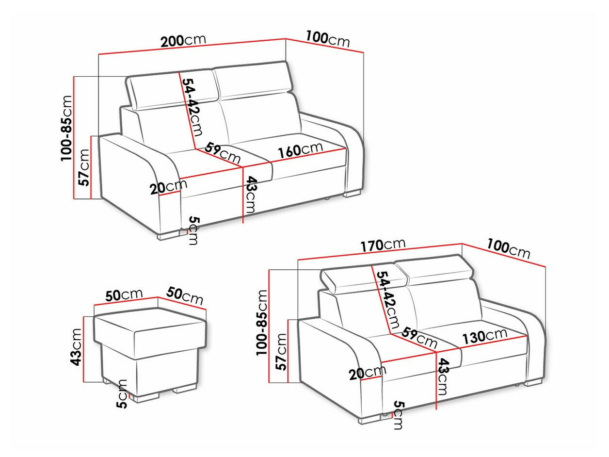Conjunto de mobiliário com estofo Ovos I (Crown 4)