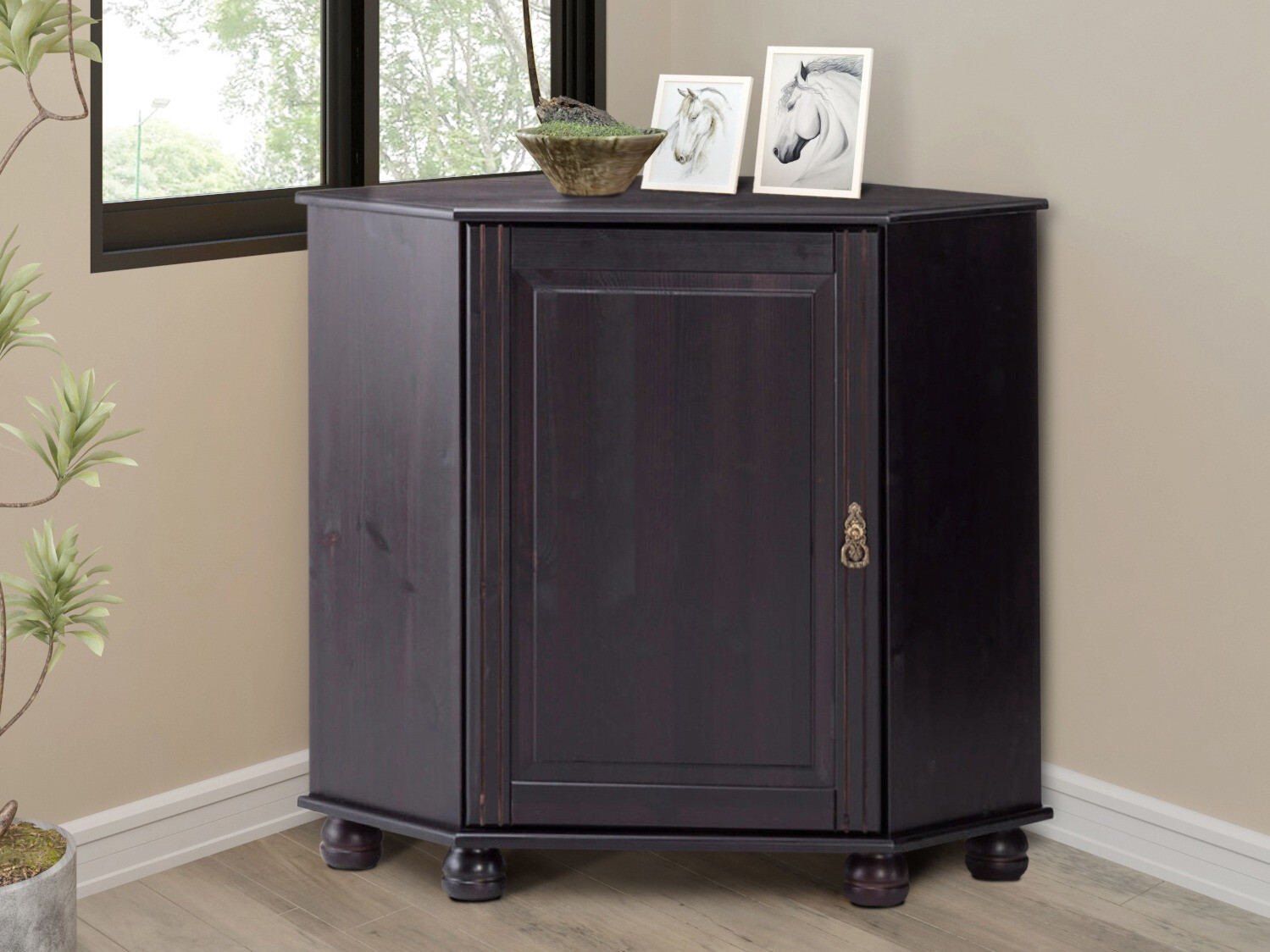 Armário para cantos Nolcore 105 (Castanho escuro)