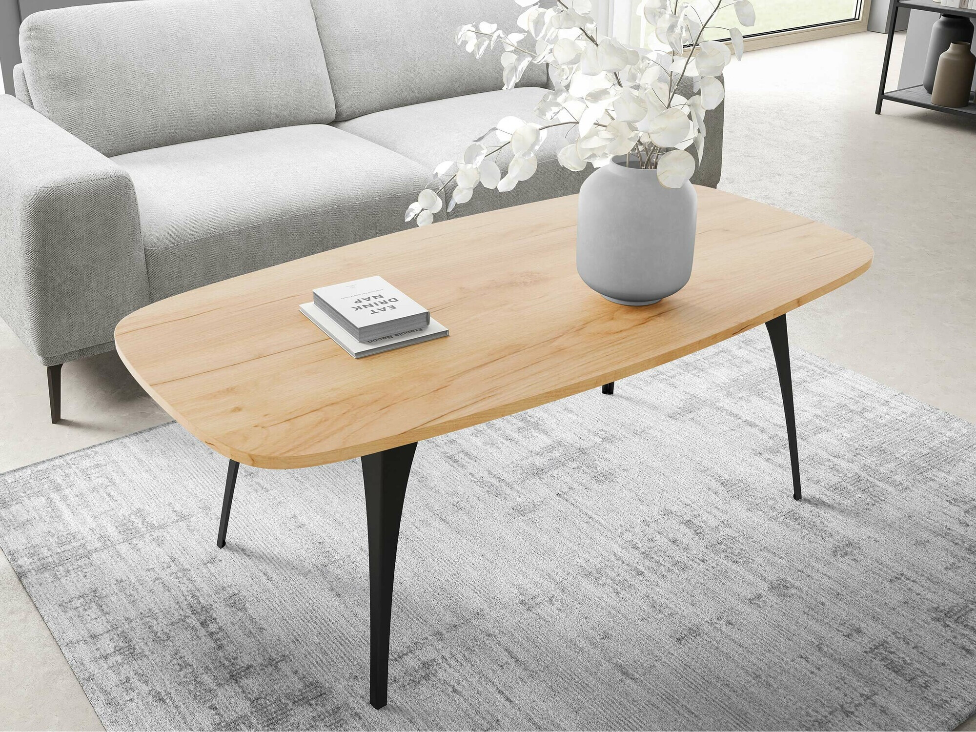 Mesa de centro Oswego 125 (Craft de carvalho dourado)