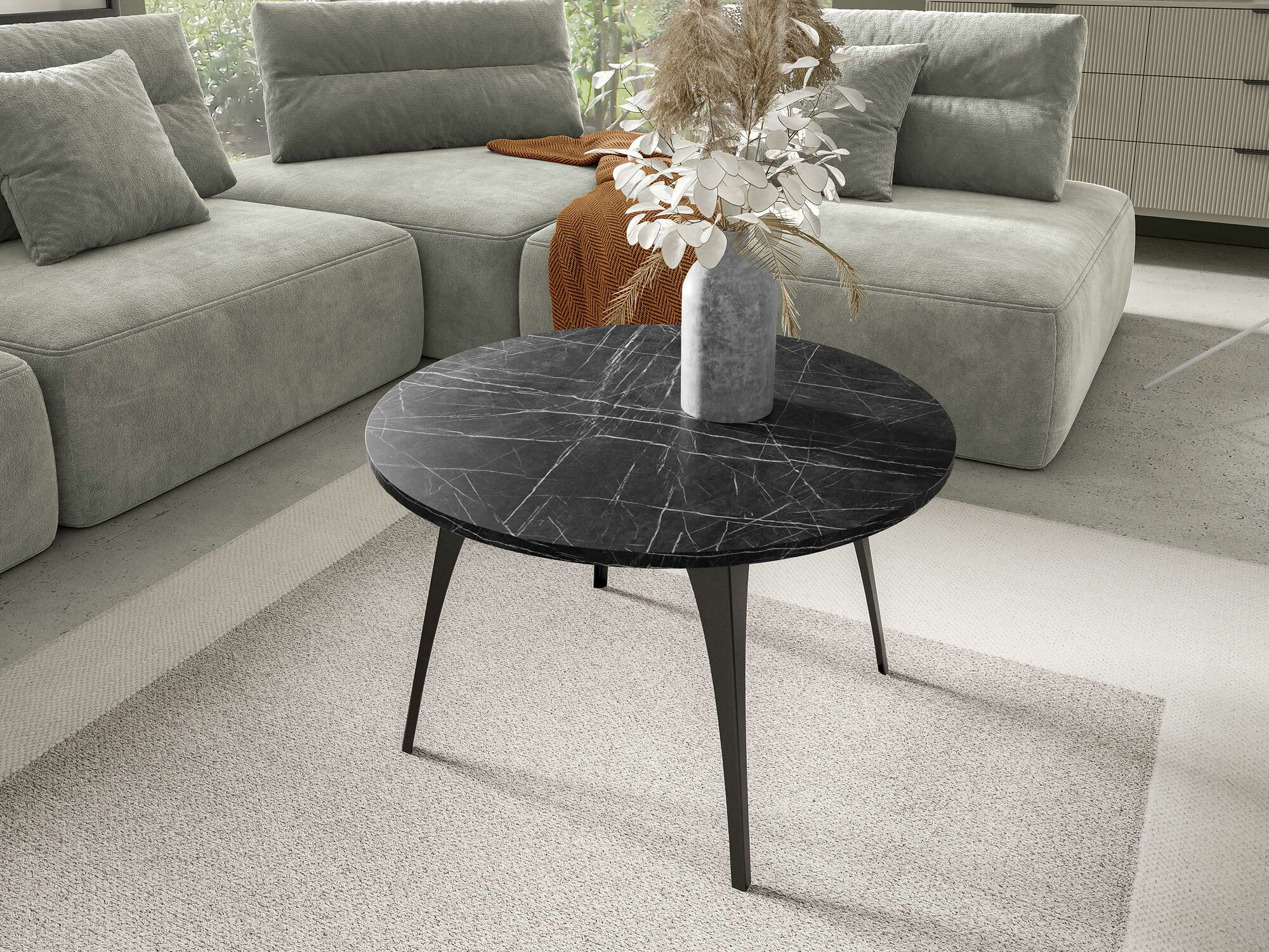 Mesa de centro Oswego 126 (Mármore preto)
