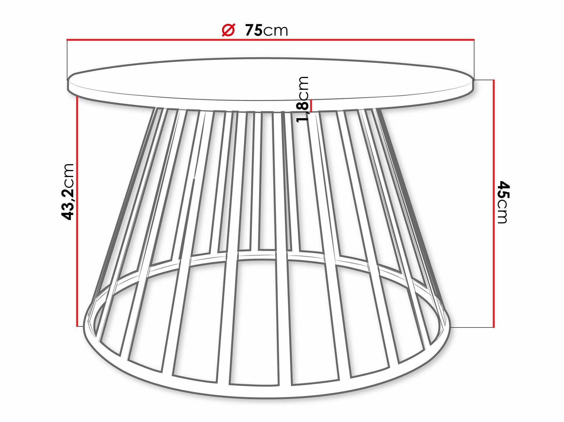 Mesa de centro Oswego 129 (Preto)