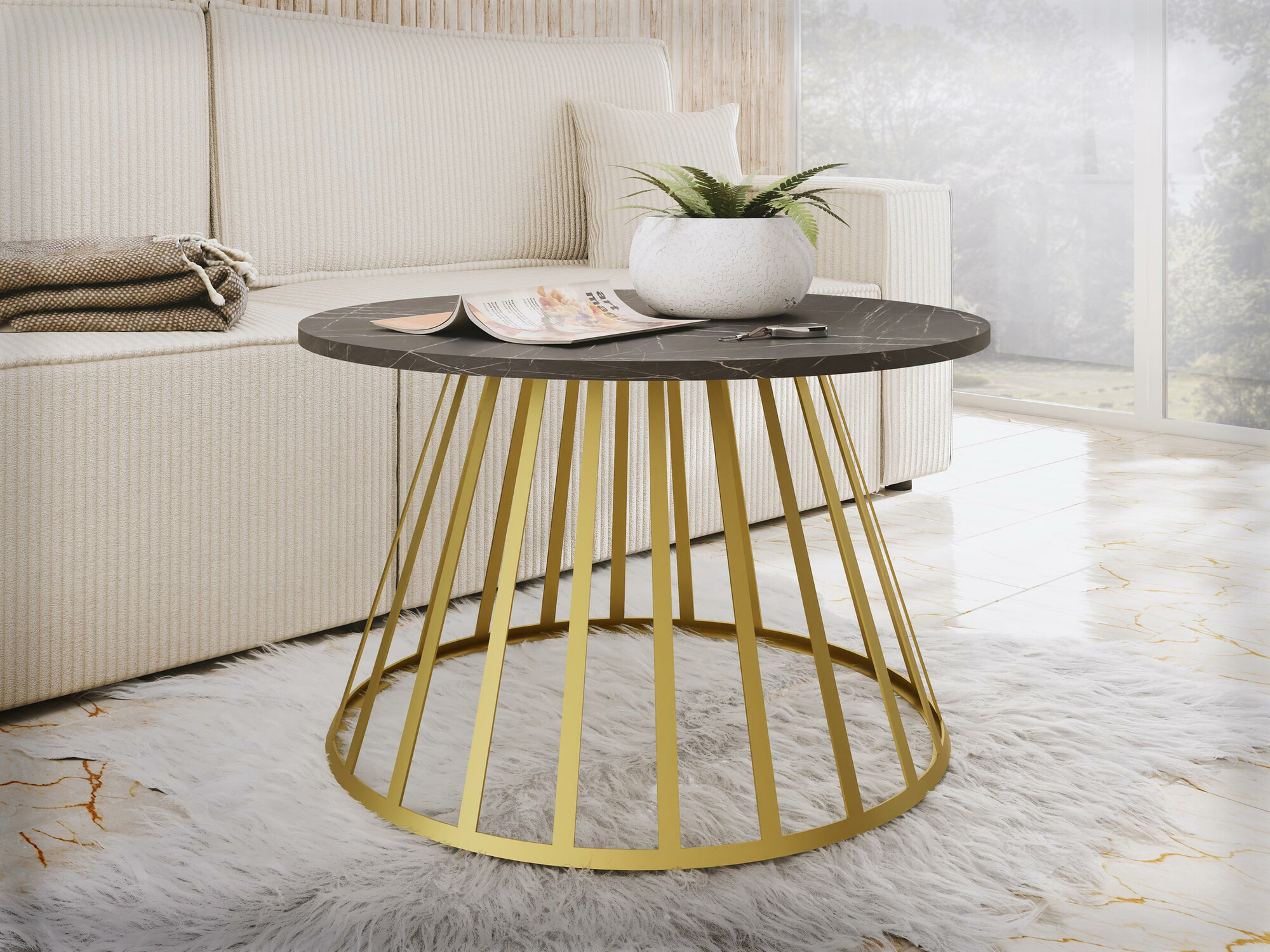 Mesa para revistas Oswego 129 (Mármore preto)