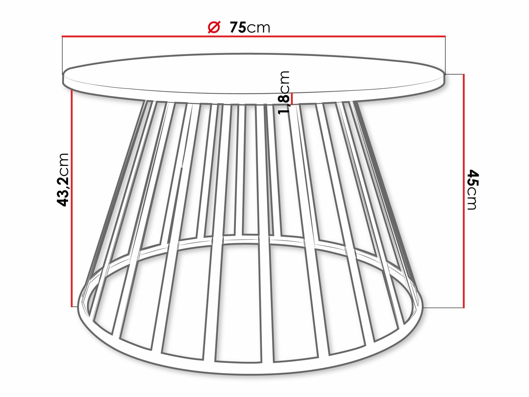 Mesa para revistas Oswego 129 (Mármore preto)