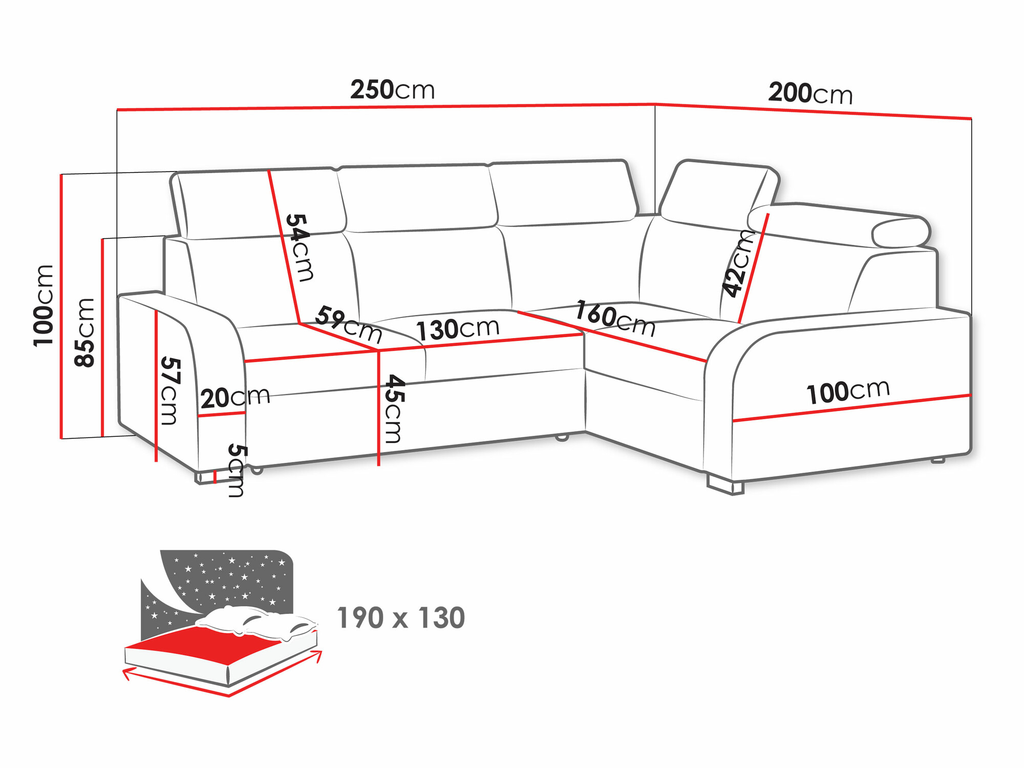 Sofá de canto Ovos III (Crown 15)