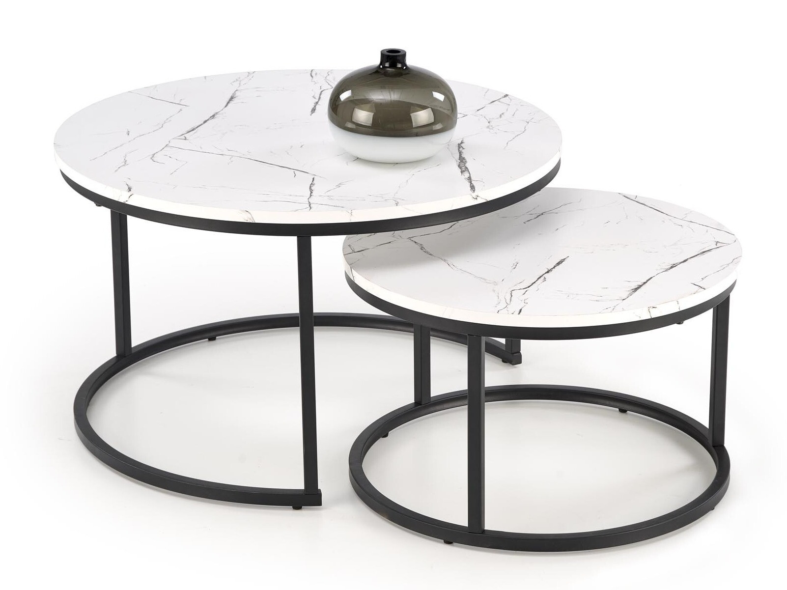 Conjunto de mesa de centro Houston 1832 (Marmore branco)