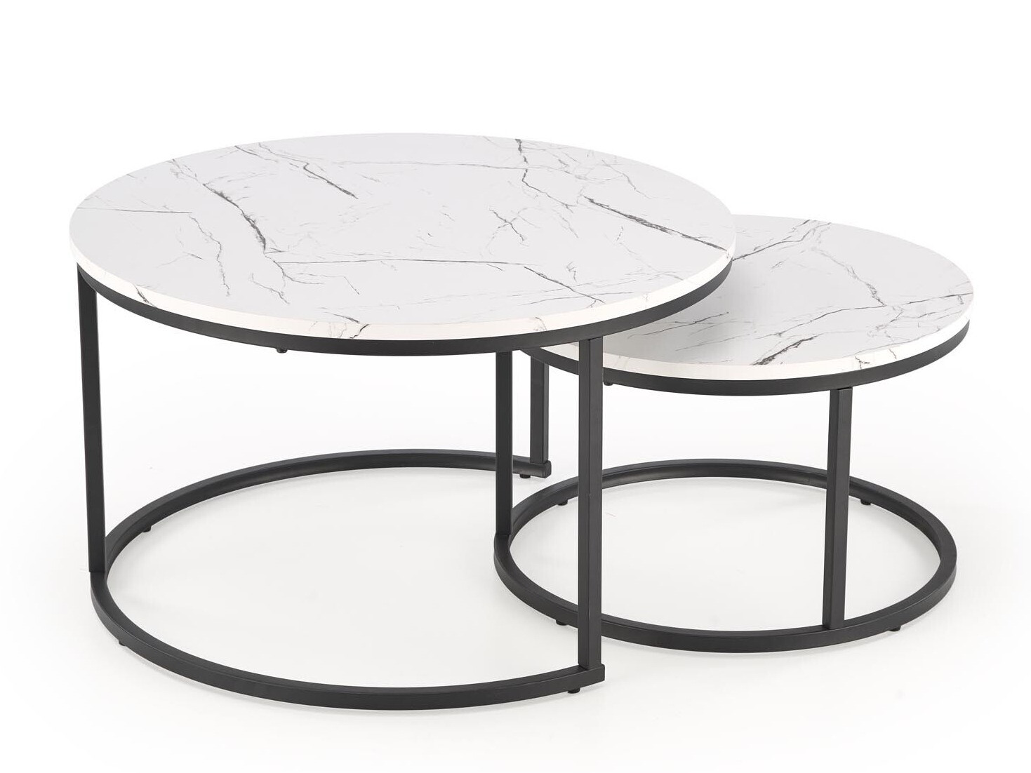 Conjunto de mesa de centro Houston 1832 (Marmore branco)