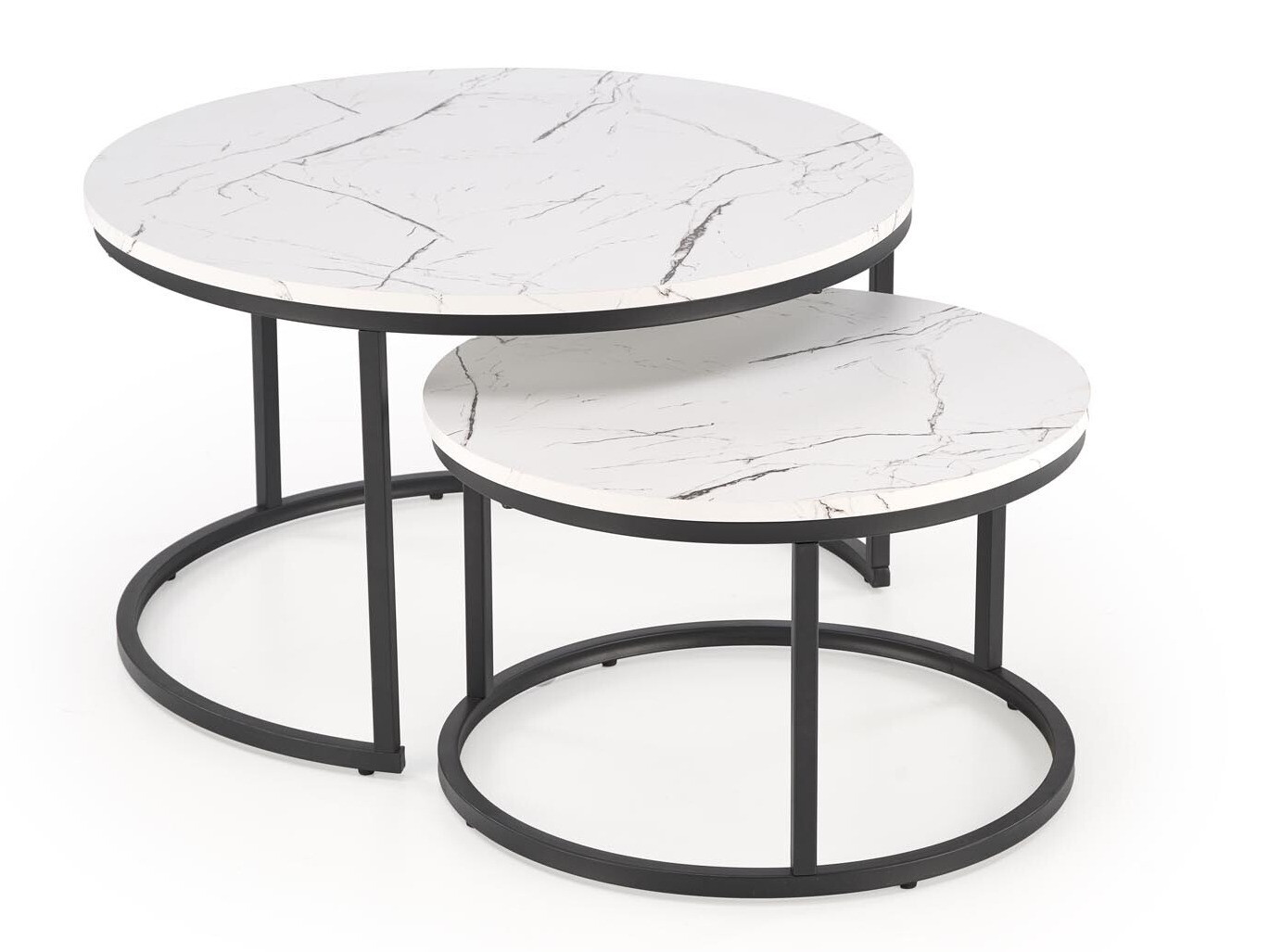 Conjunto de mesa de centro Houston 1832 (Marmore branco)