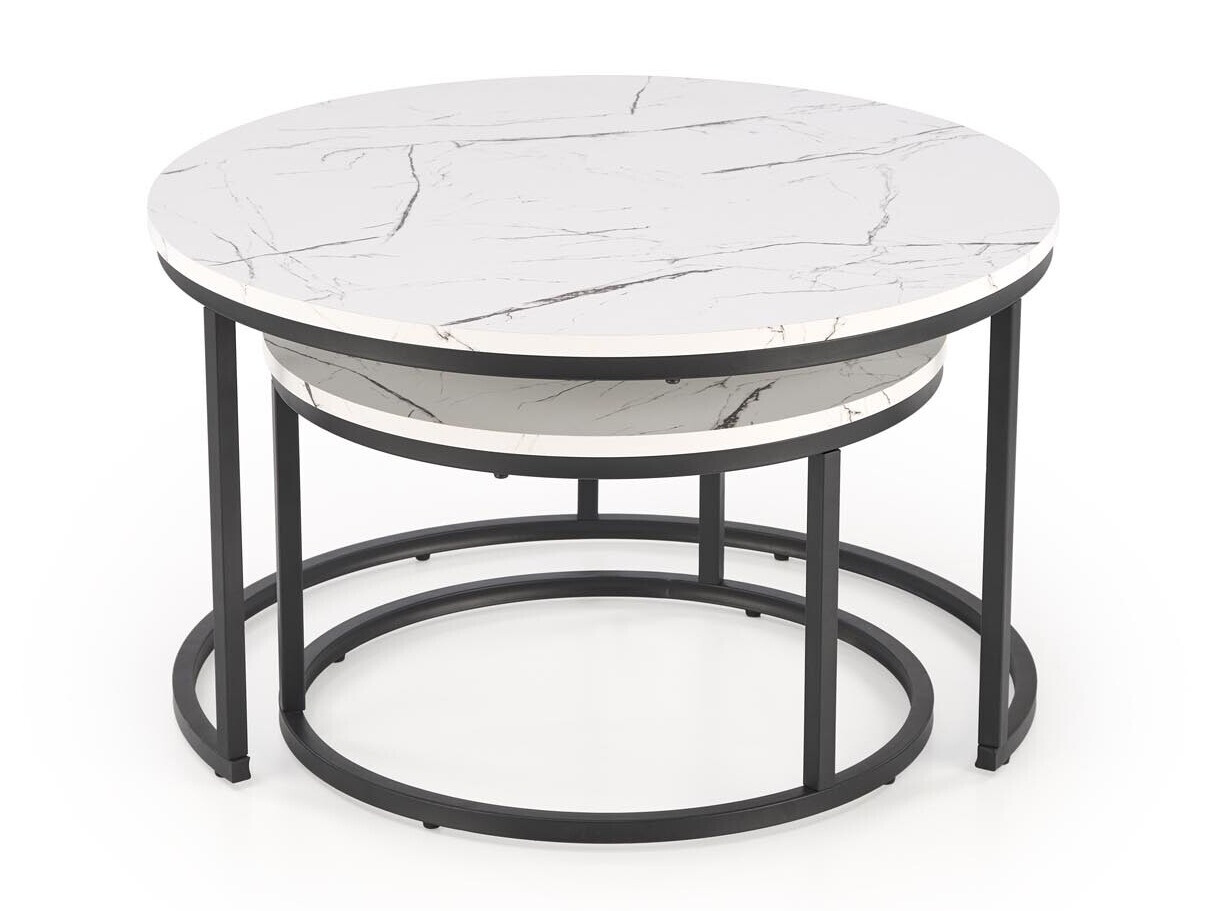 Conjunto de mesa de centro Houston 1832 (Marmore branco)