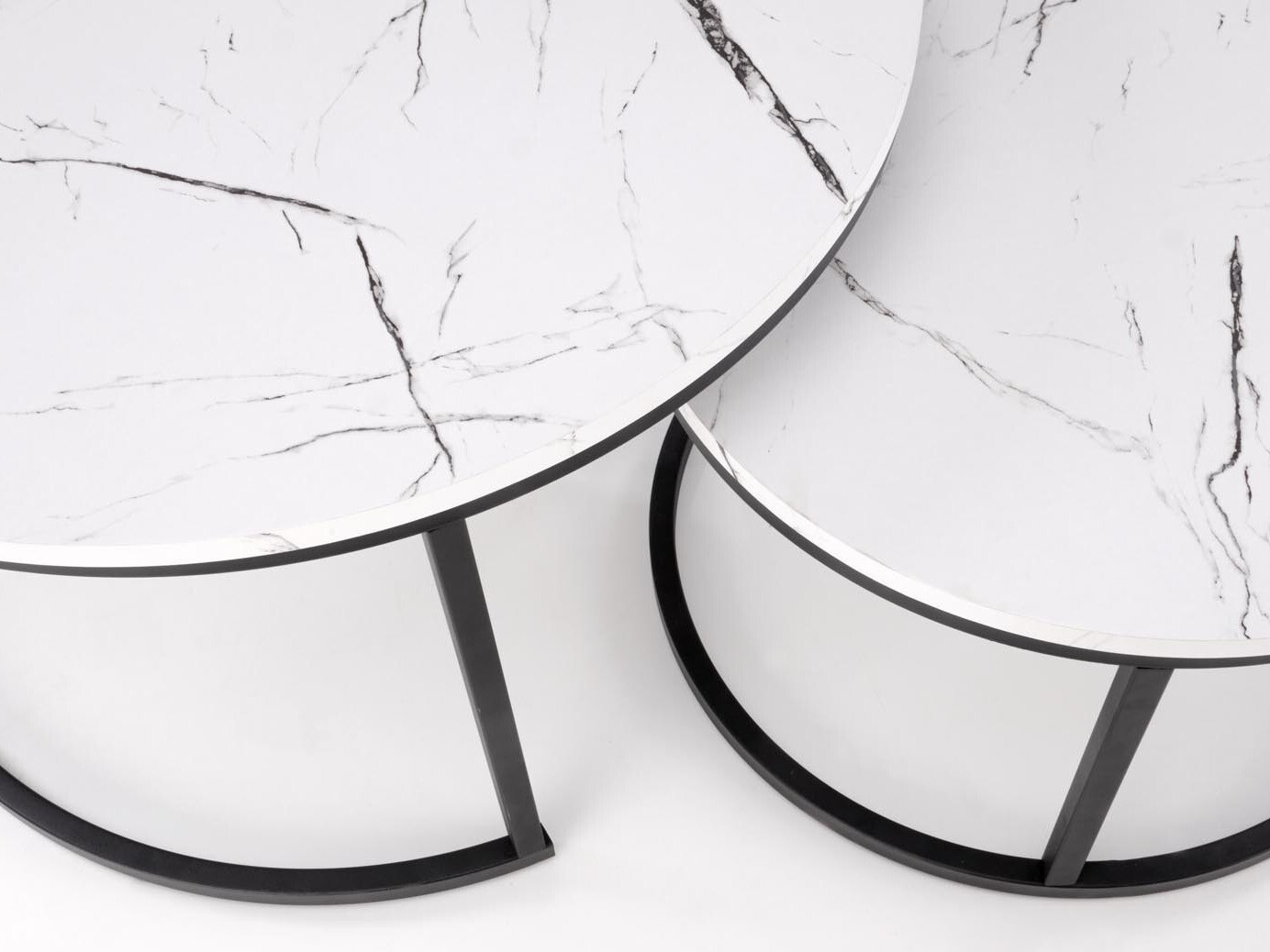 Conjunto de mesa de centro Houston 1832 (Marmore branco)