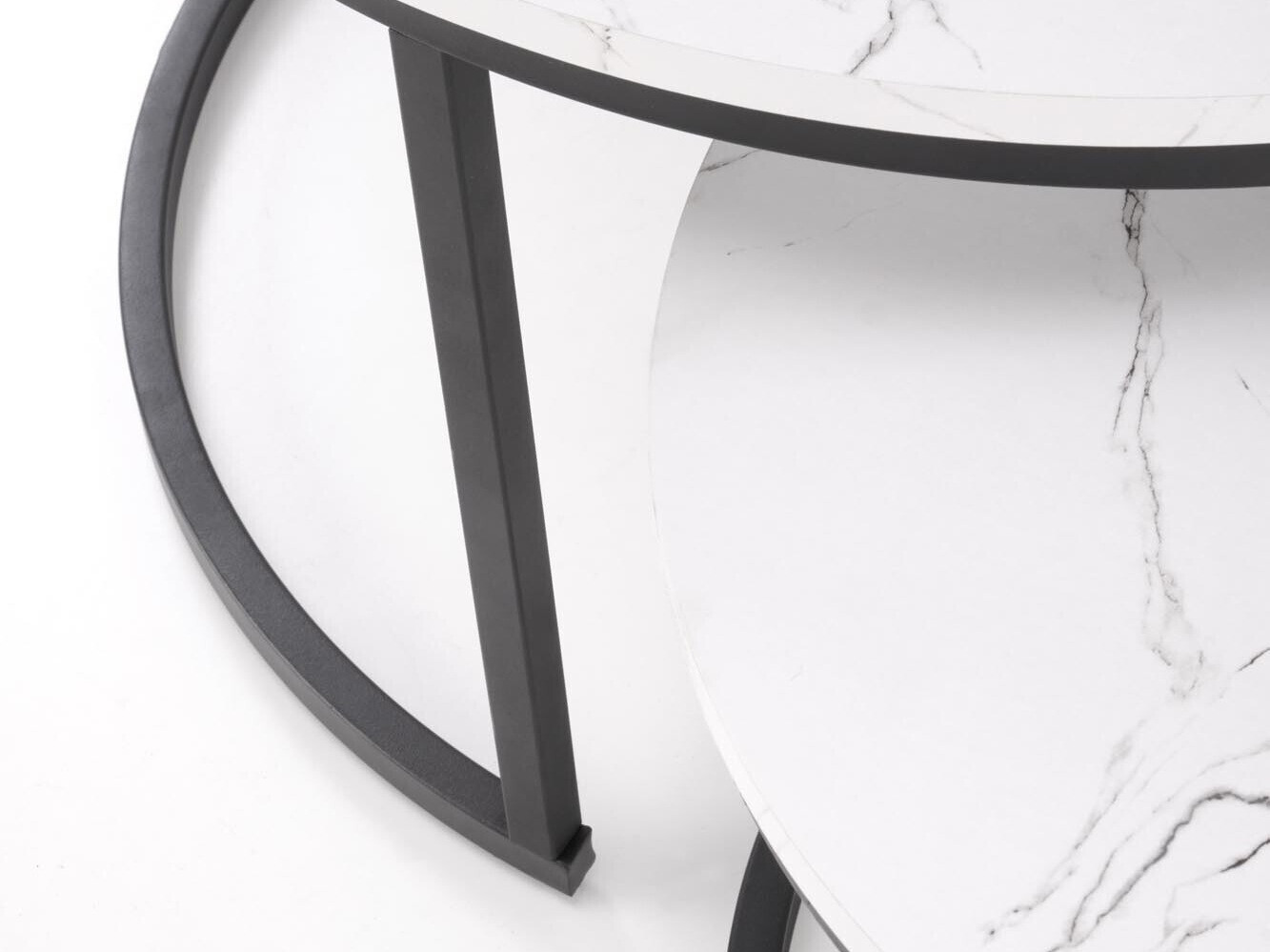 Conjunto de mesa de centro Houston 1832 (Marmore branco)
