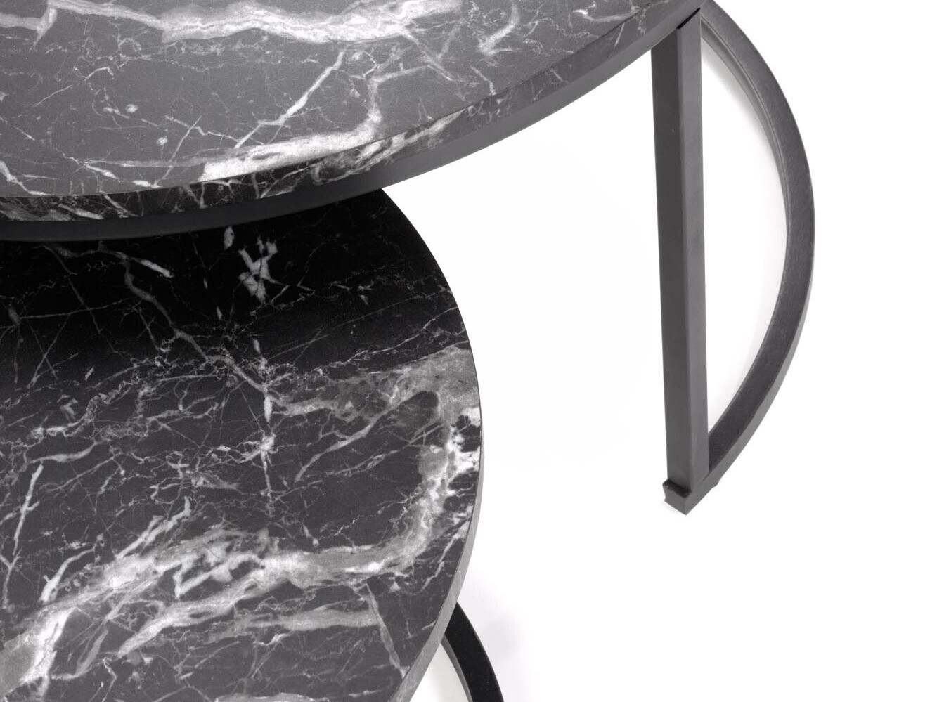 Conjunto de mesas de centro Houston 1832 (Mármore preto)