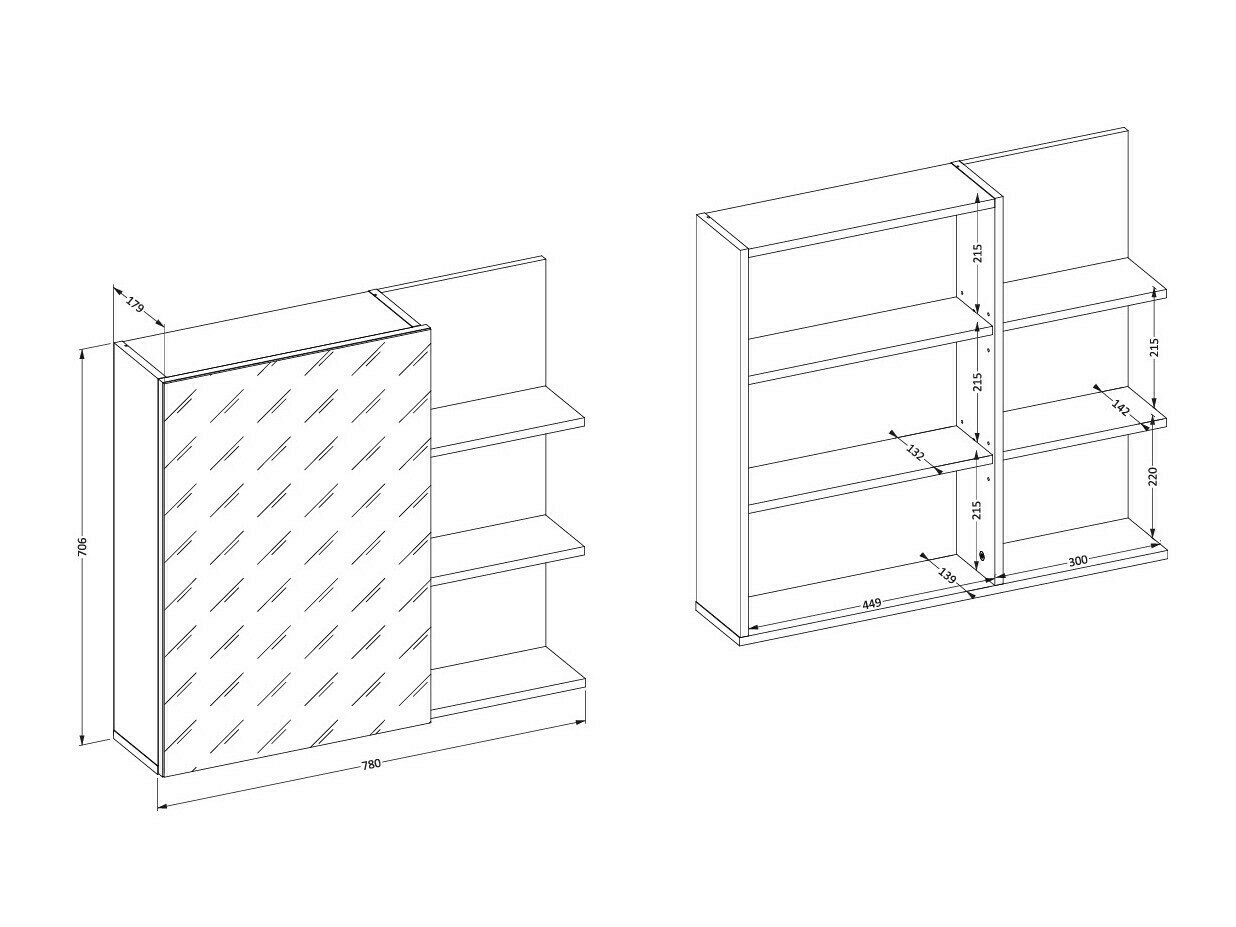 Armário com espelho para casa de banho Tecavu 102 (Branco brilhante + Branco)