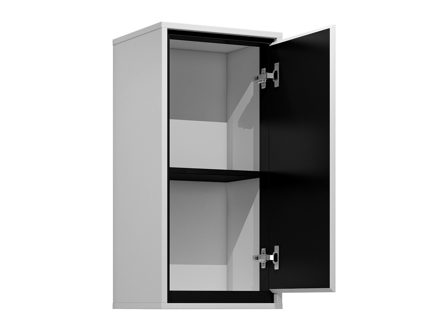 Armário montado na parede para casa de banho Tecavu 100 (Branco brilhante + Branco)
