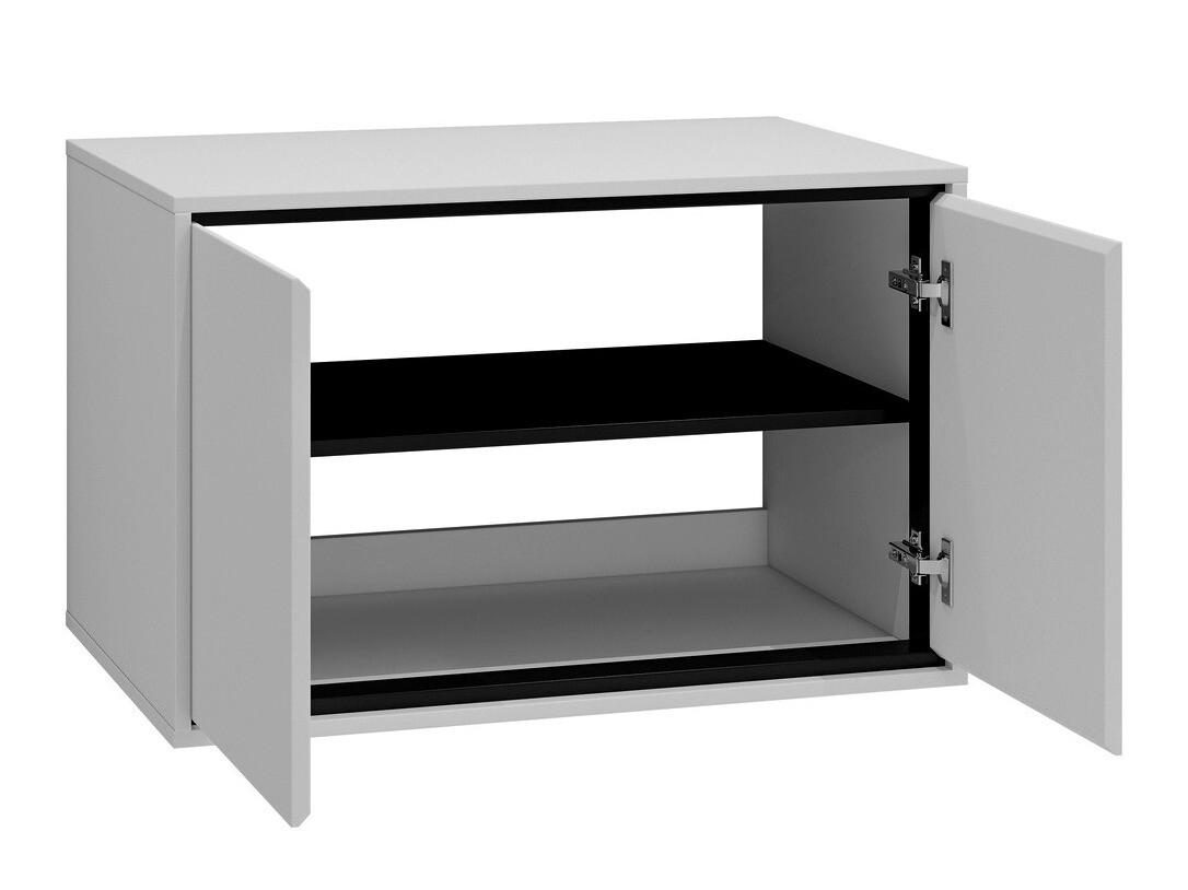 Armário suspenso para casa de banho para lavatório Tecavu 103 (Branco brilhante + Branco)