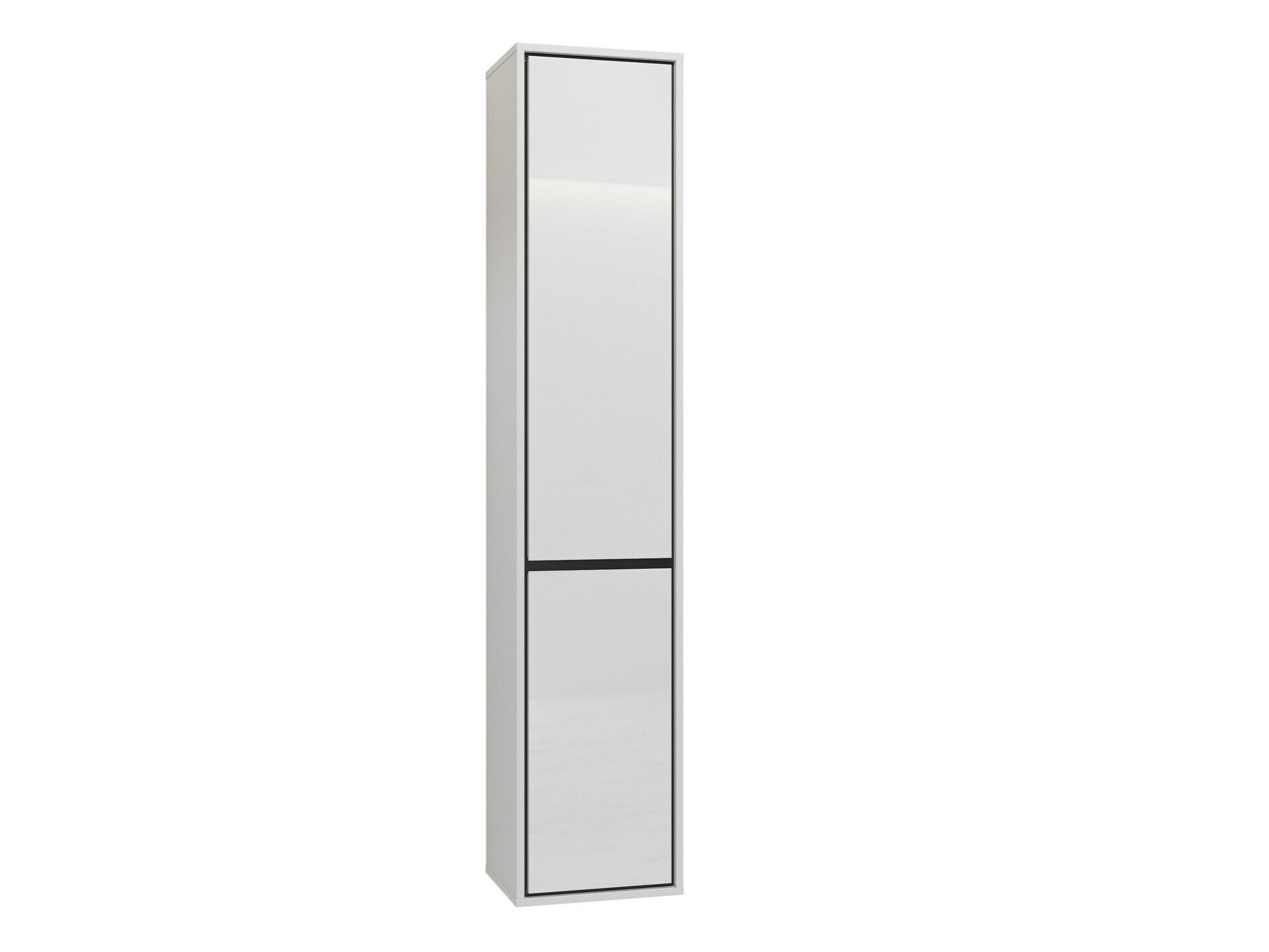 Armário montado na parede para casa de banho Tecavu 101 (Branco brilhante + Branco)