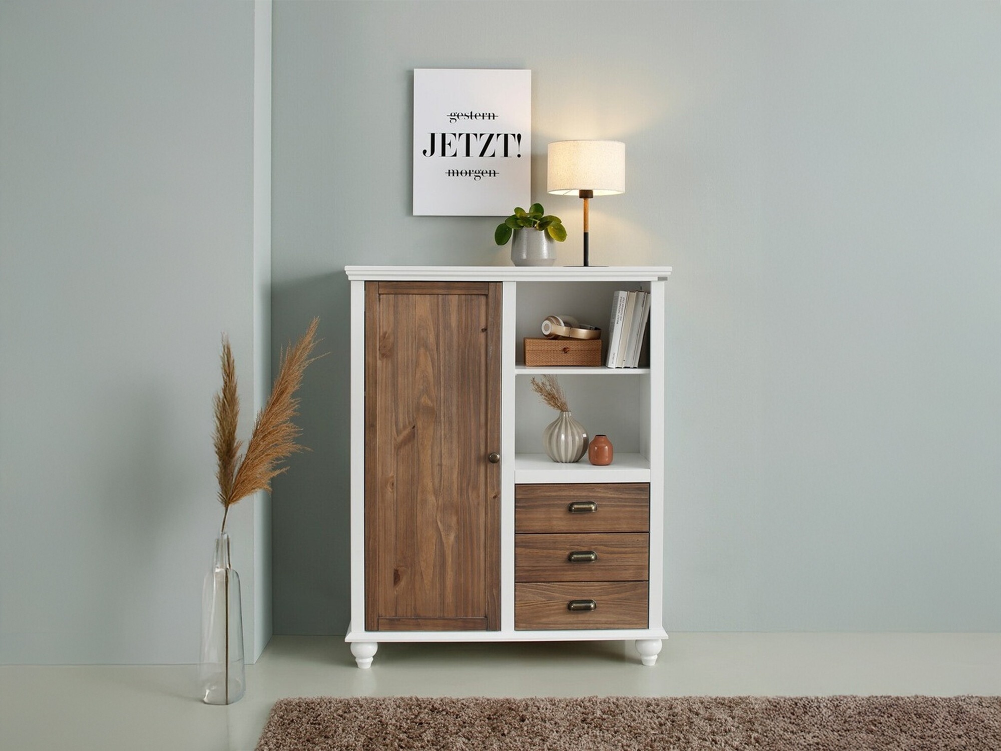 Cómoda Tivmeri 103 (Branco + Castanho)