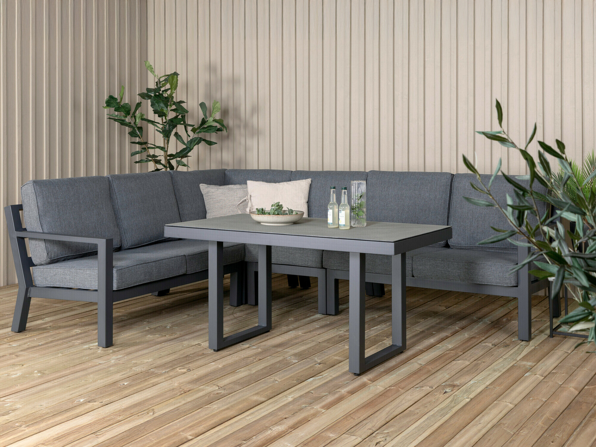 Conjunto de mobiliário para o exterior Dallas 2968 (Preto + Cinzento)