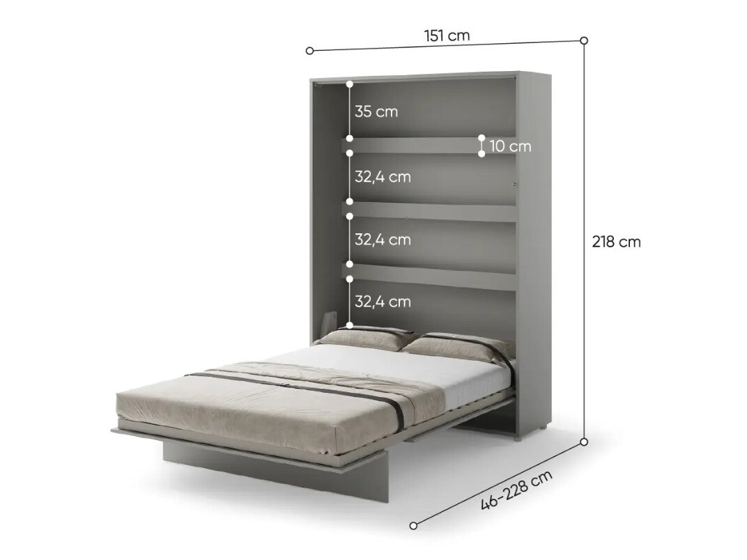 Cama rebatível Concept Pro Lenart (Cinzento)