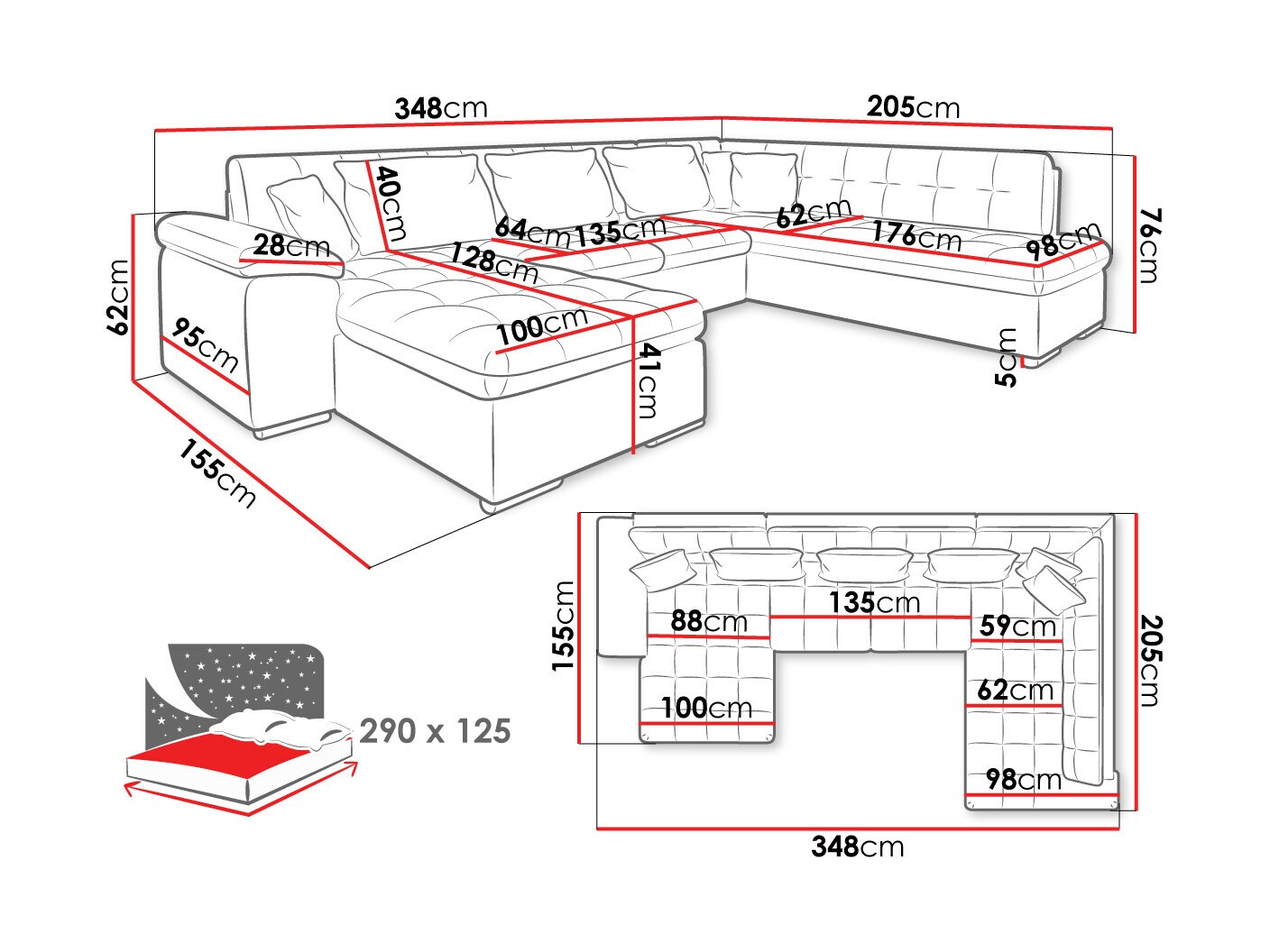 Sofá de canto Comfivo Gemma II (Esquerda)