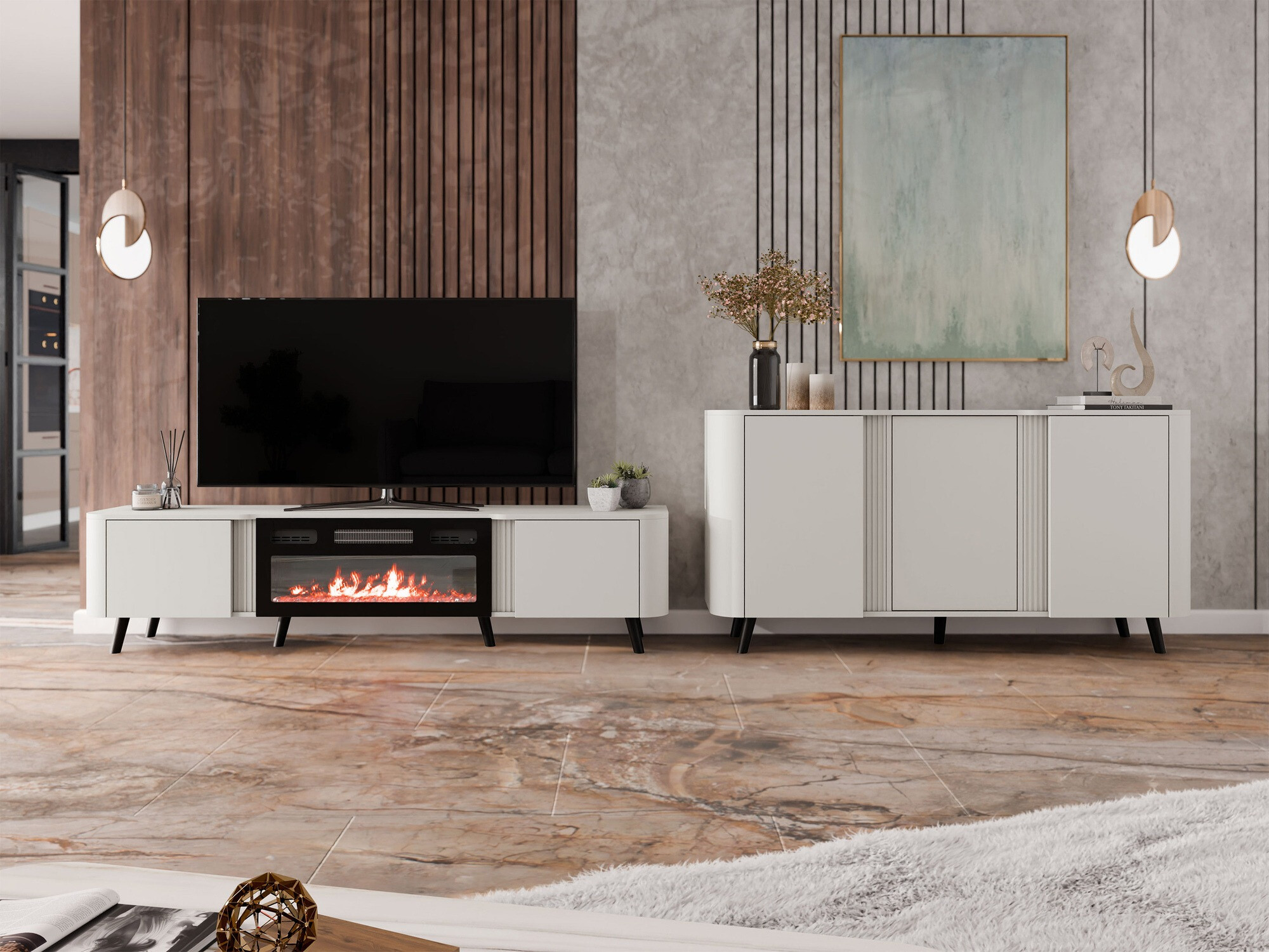 Aparador Charlotte 201 (Caxemira + Preto)