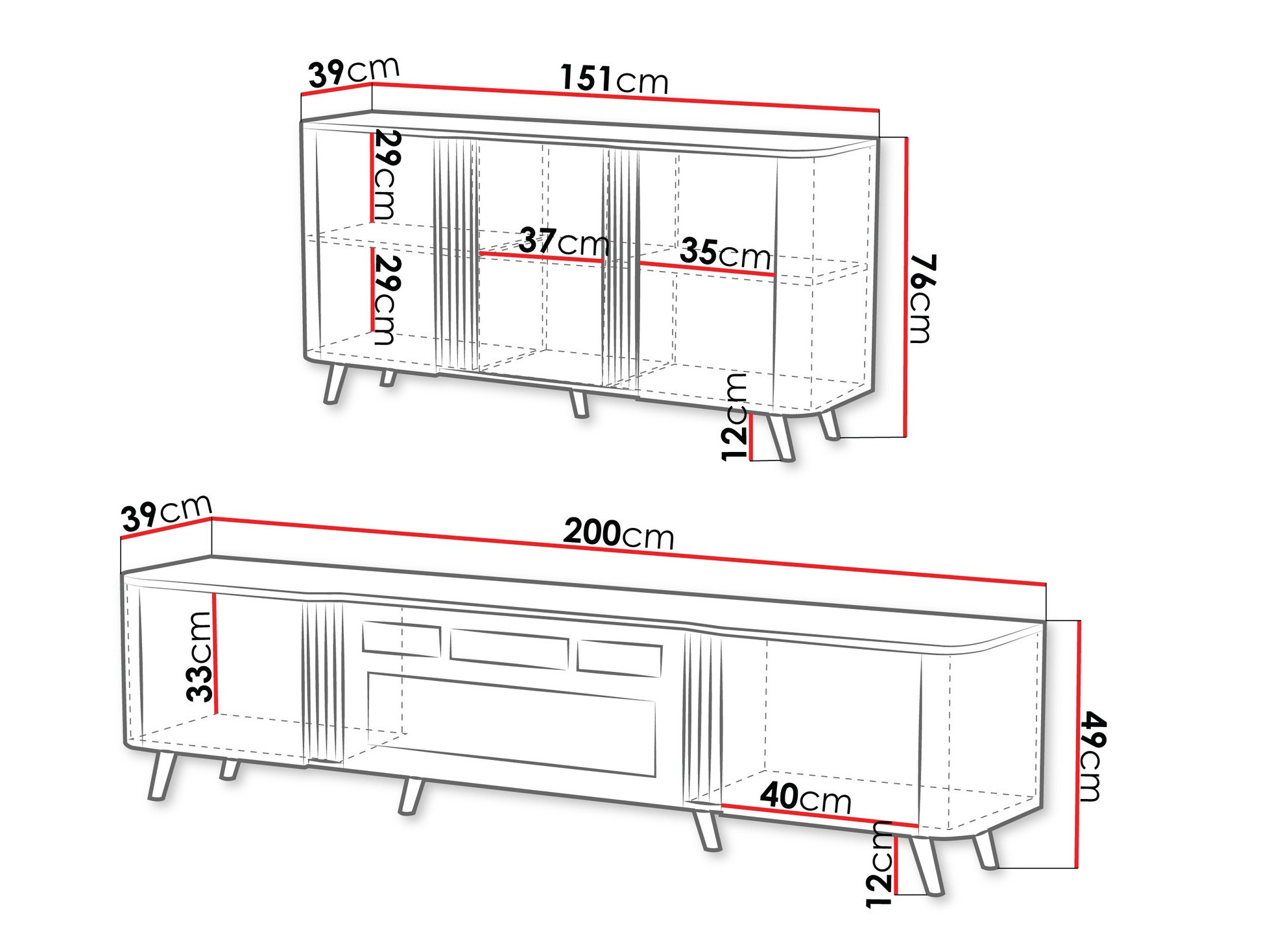 Conjunto para sala de estar Modus (Caxemira + Preto)