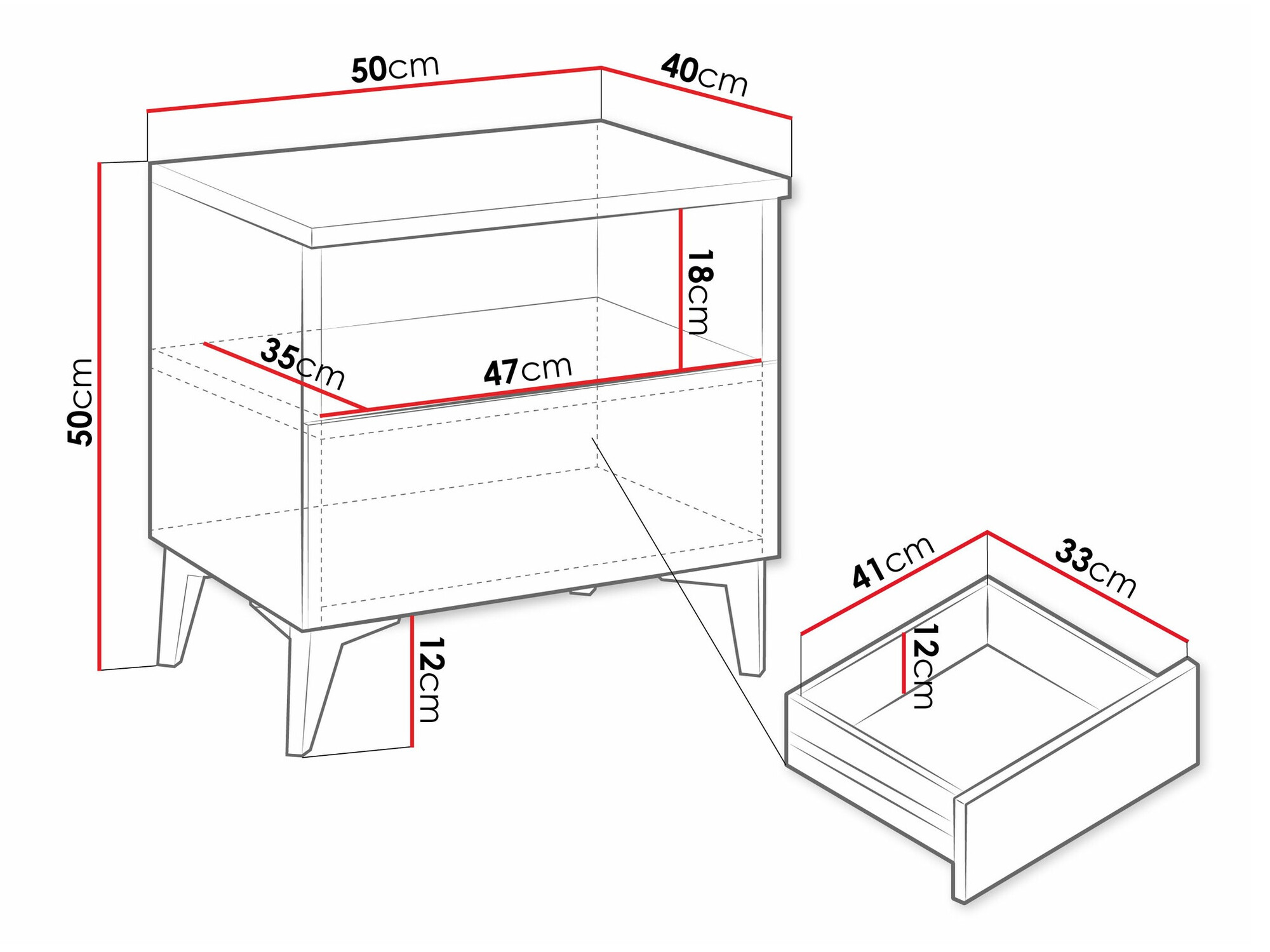 Mesa de cabeceira Comfivo 493 (Bege + Brilhante bege)
