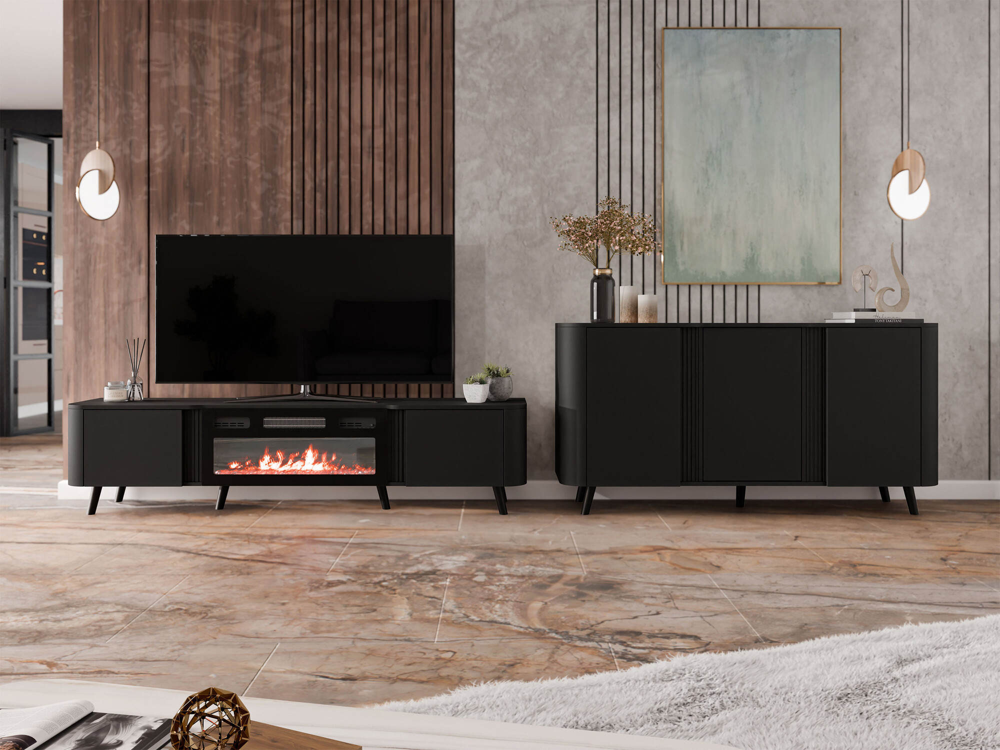 Móvel de TV Charlotte 203 (Preto)