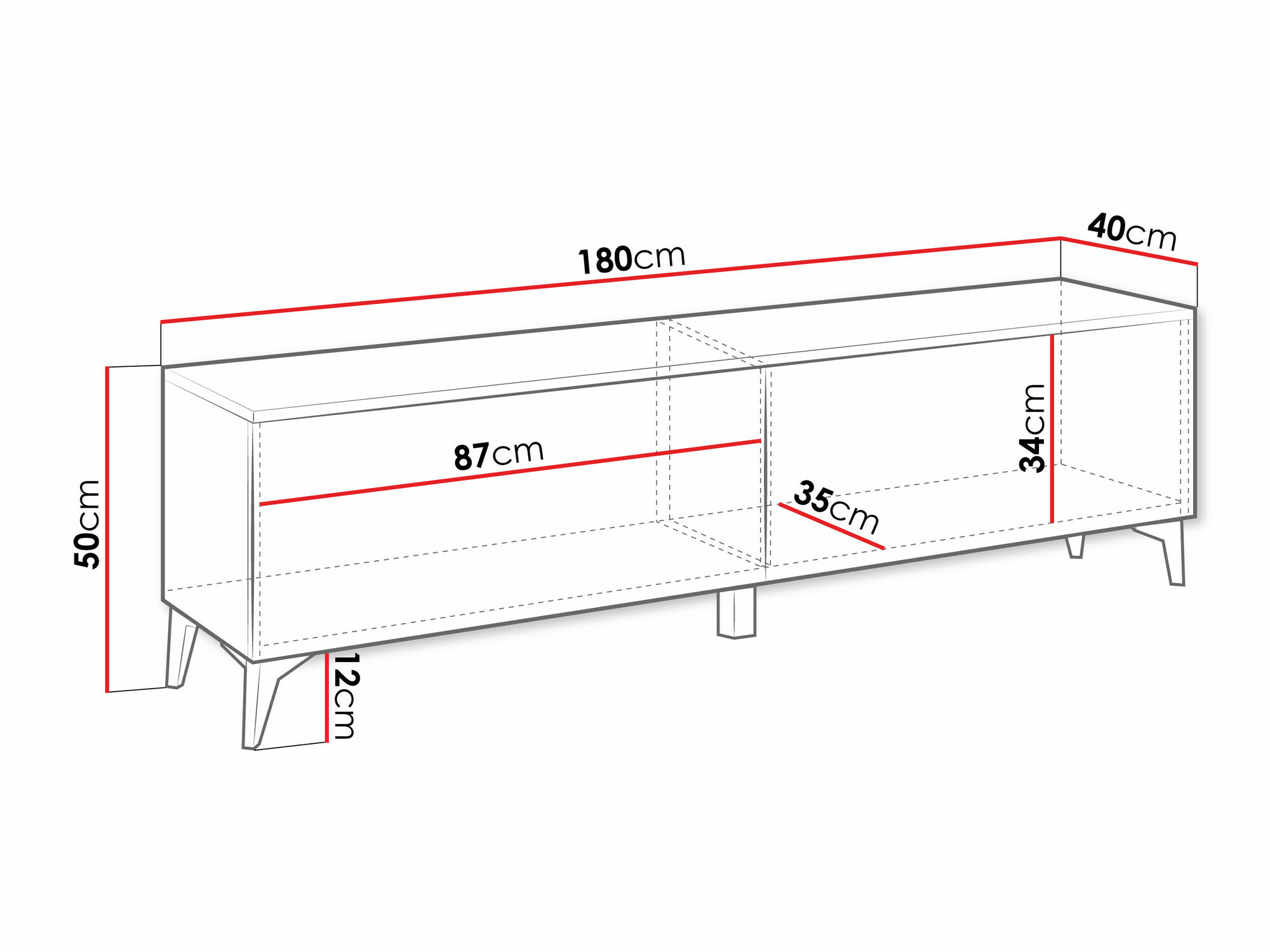 Móvel de TV Comfivo 491 (Branco + Branco brilhante)
