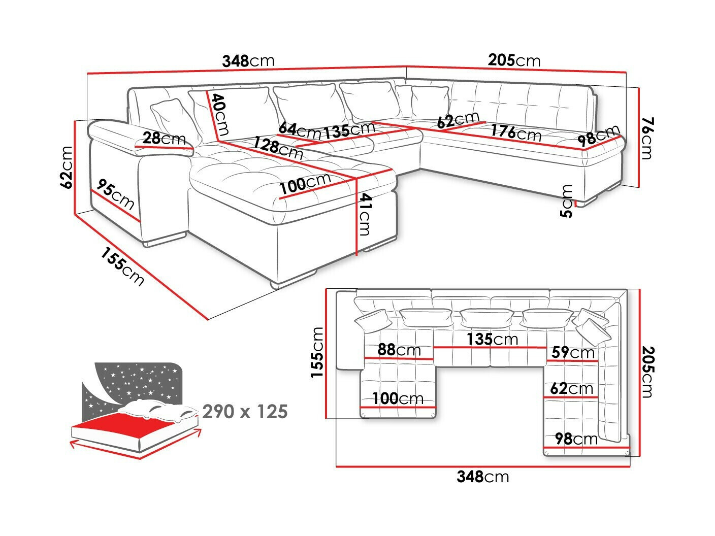 Sofá de canto Comfivo Gemma (Esquerda)