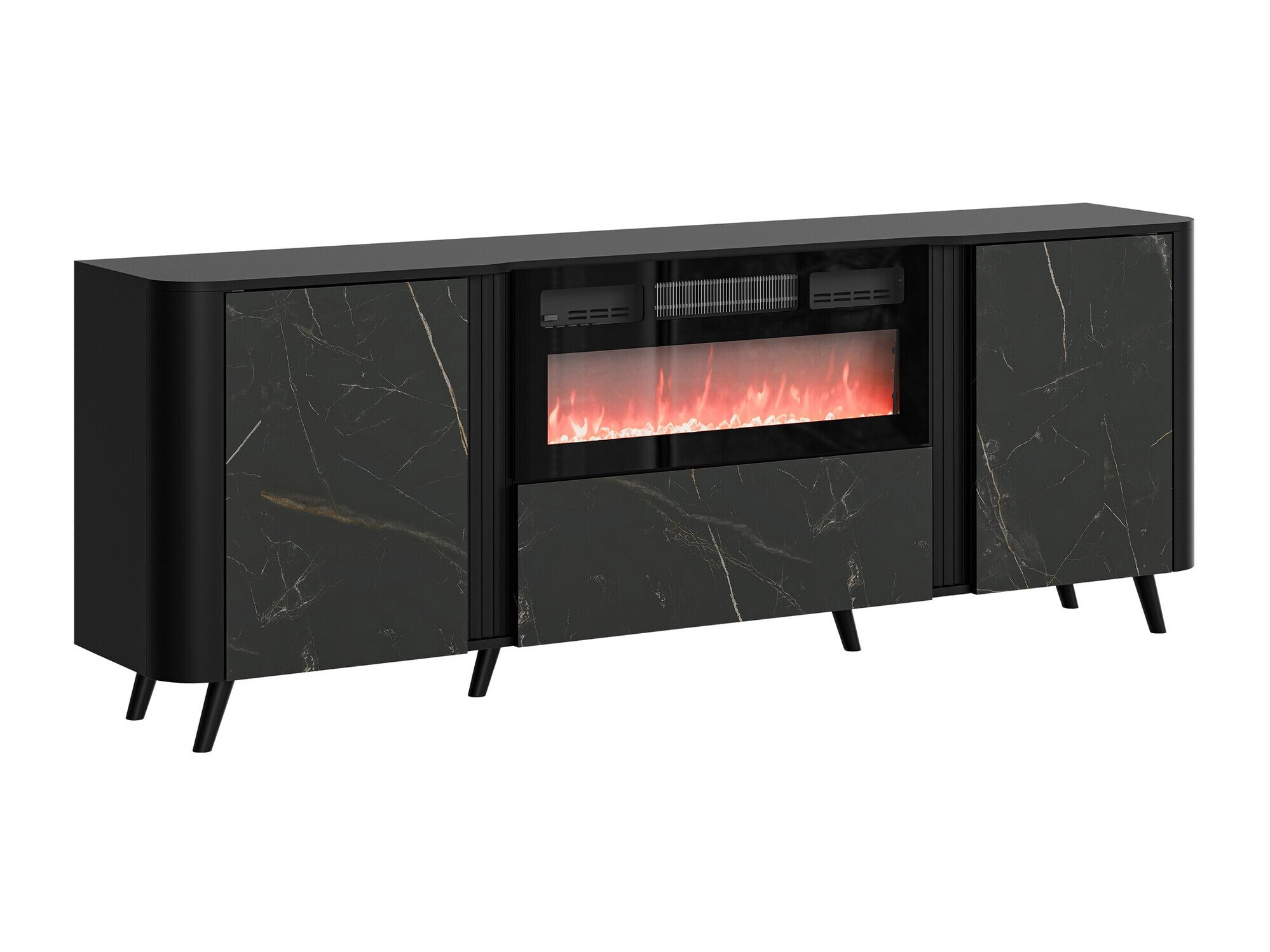 Aparador Modus I (Preto + Mármore preto)