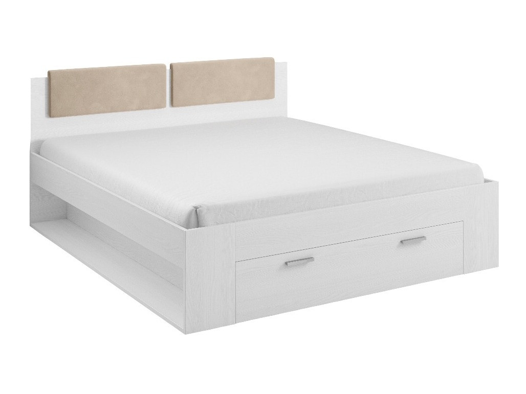 Cama Levruvu 106 (Cinza branqueada + Bege)