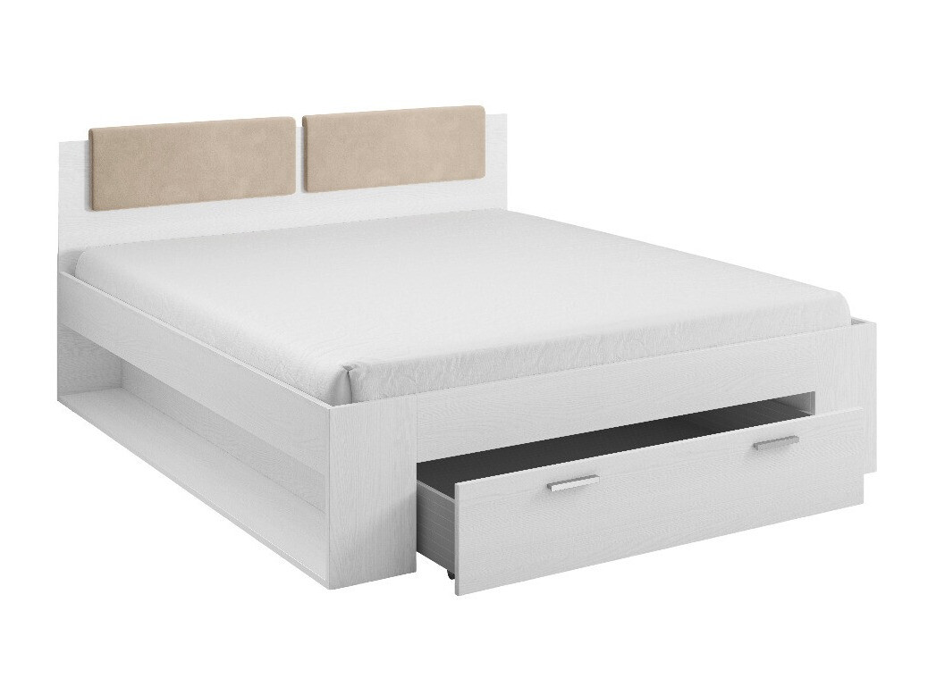 Cama Levruvu 110 (Cinza branqueada + Bege)