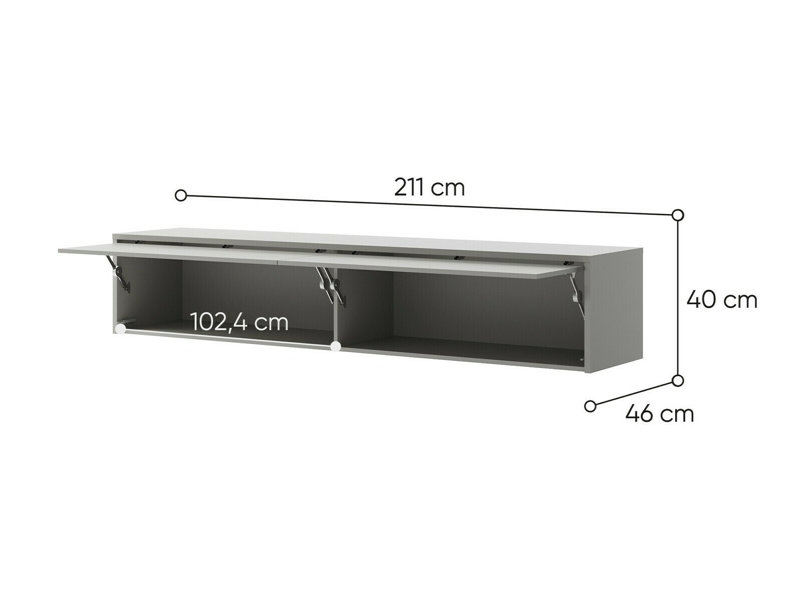 Armário suspenso Concept Lenart (Cinzento)