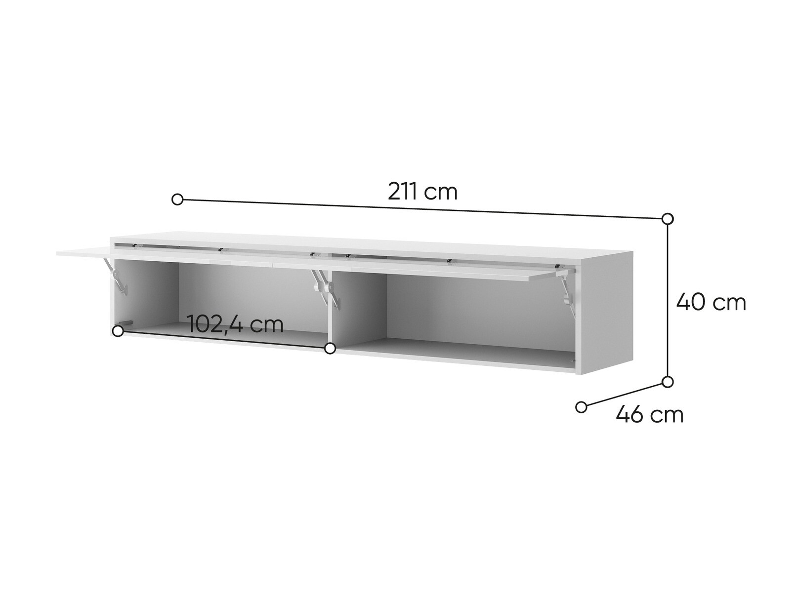 Armário suspenso Concept Pro Lenart (Branco)