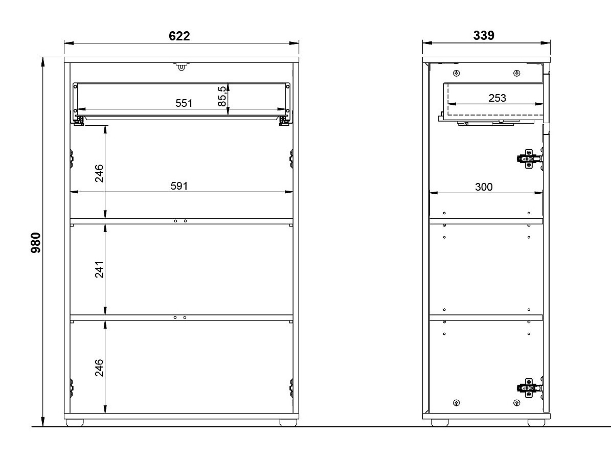 Armário colocado para casa de banho Tensona 102 (Grafite)