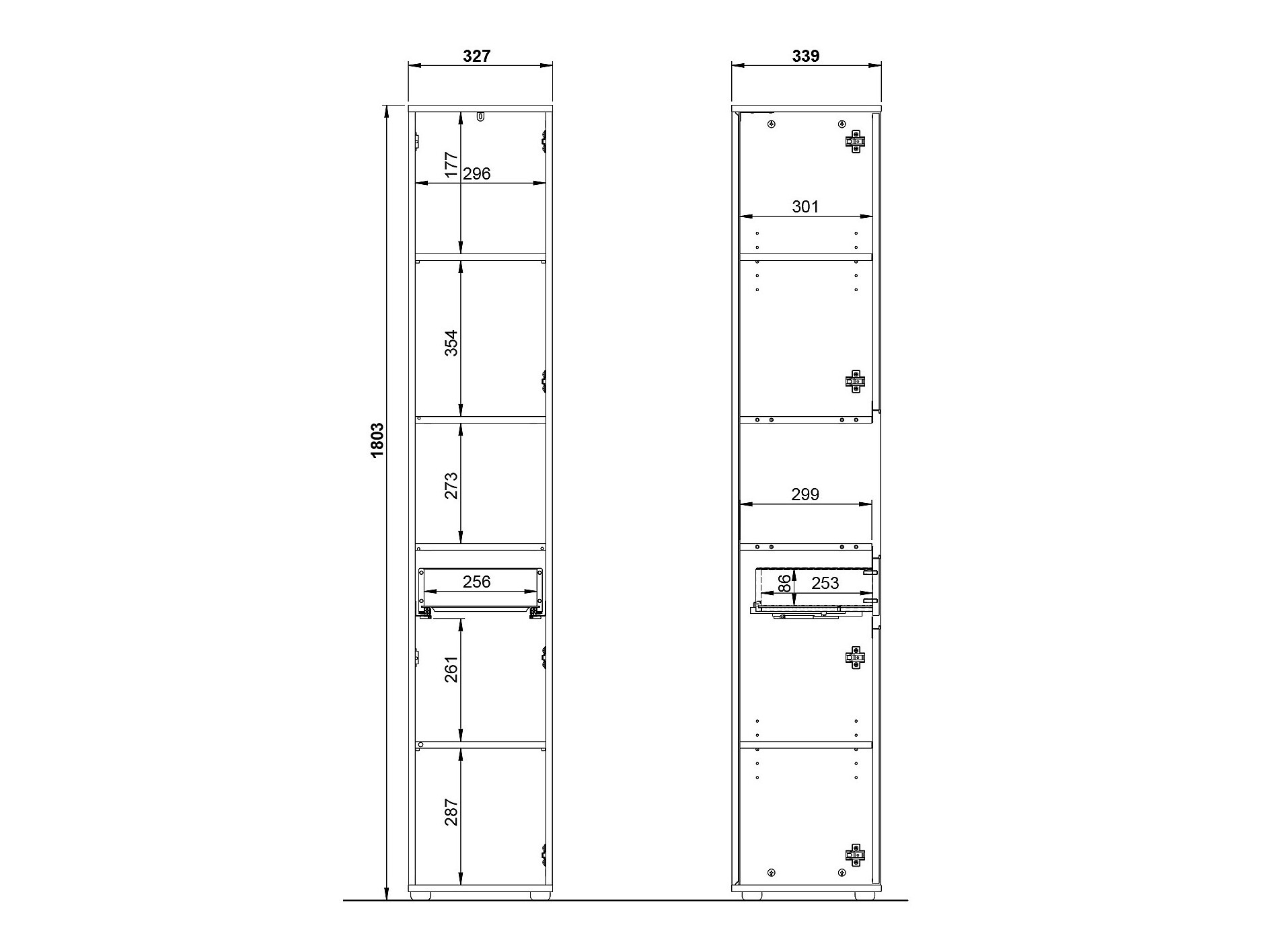 Armário colocado para casa de banho Tensona 103 (Grafite)
