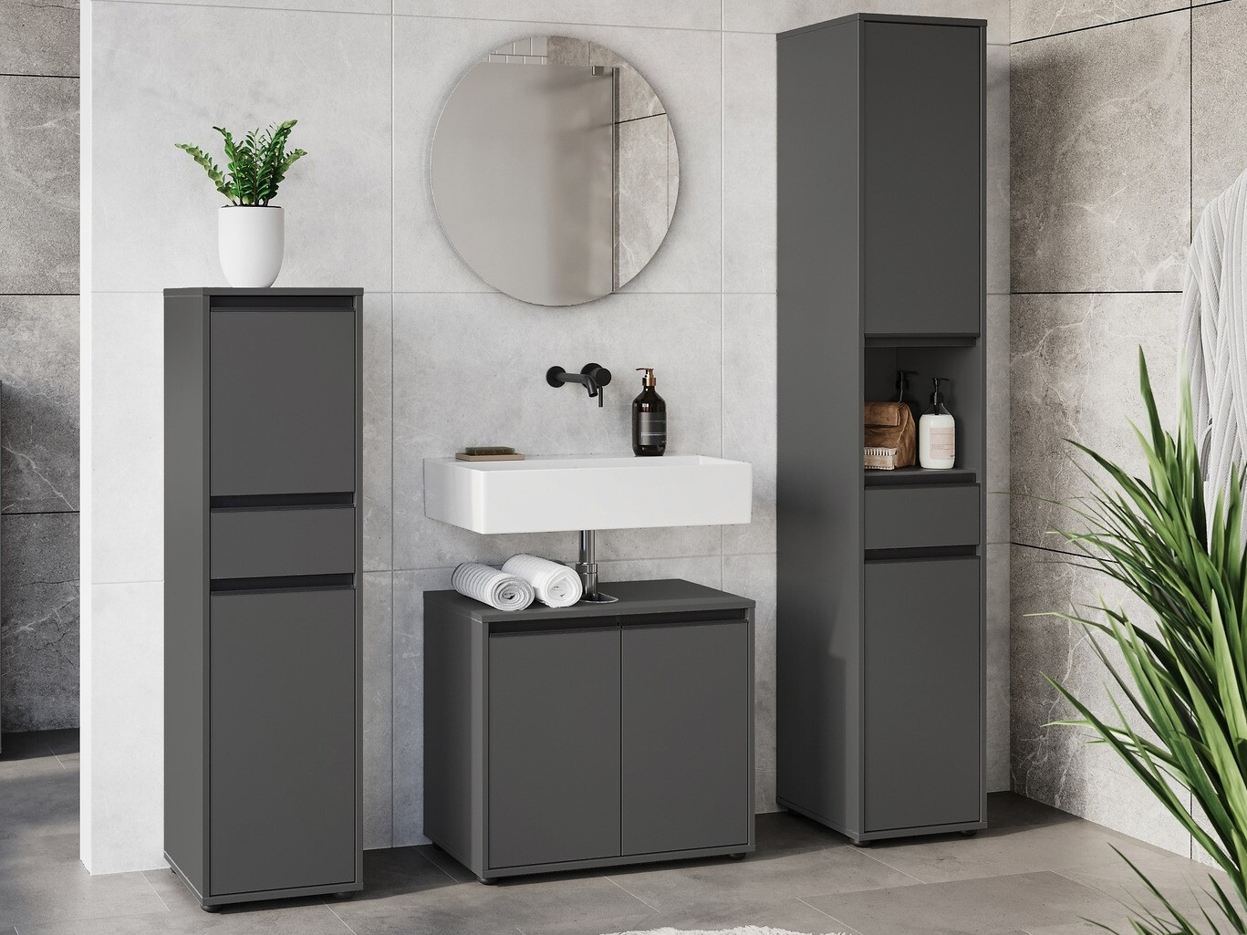 Conjunto para casa de banho Tensona 104 (Grafite)